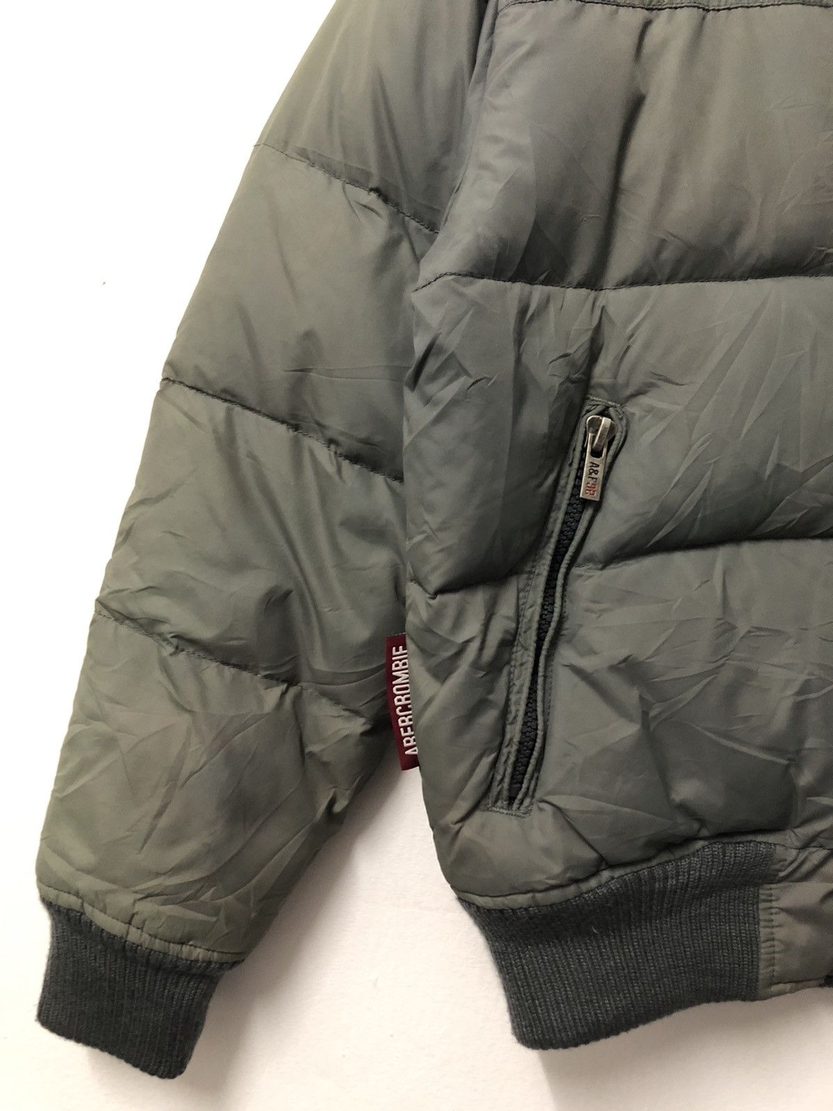 Abercrombie & Fitch VTG Abercrombie & Fitch Moose Logo Olive Puffer Jacket Size US S / EU 44-46 / 1 - 6 Thumbnail