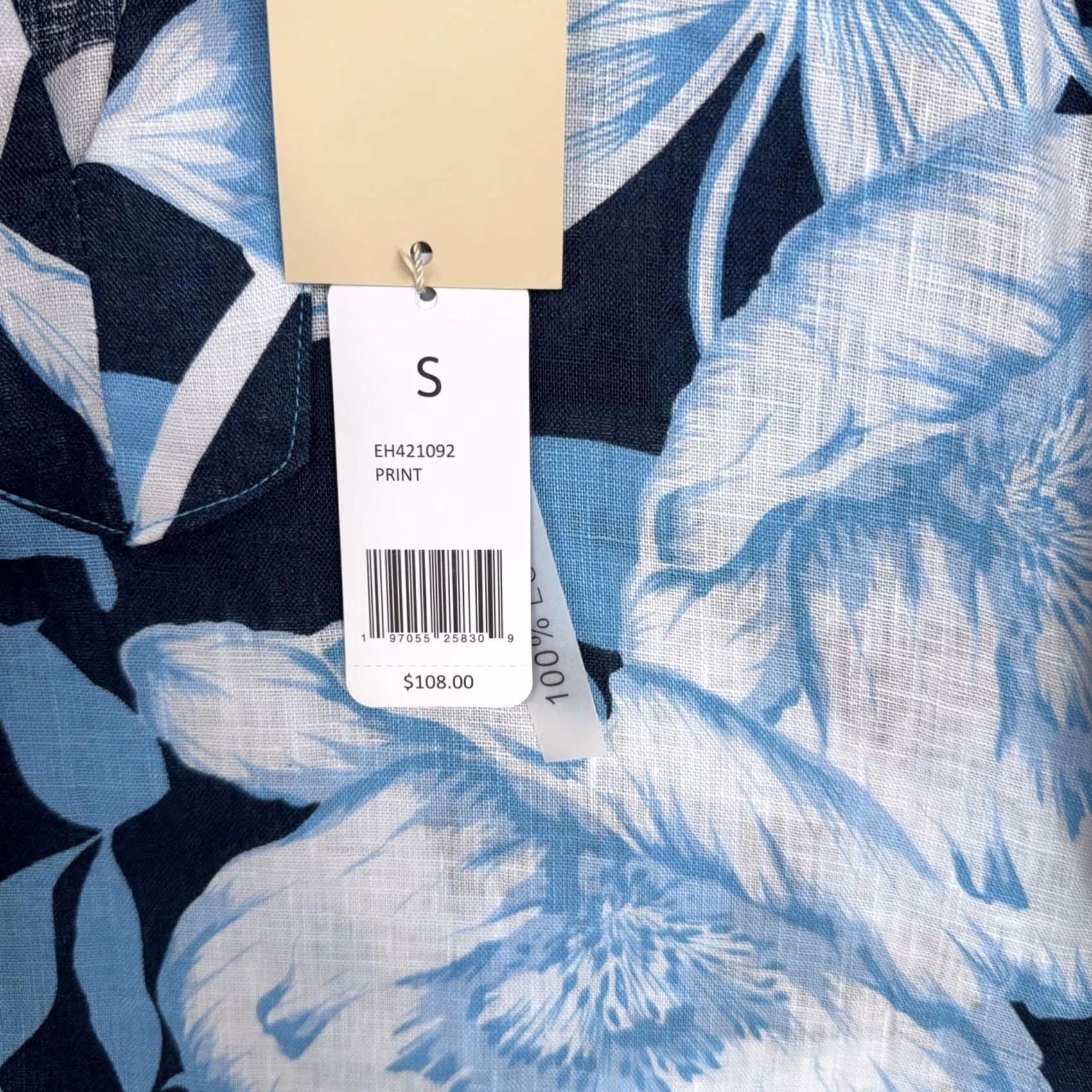 Vintage VINTAGE Elie Tahari Dress Womens Small Blue Floral Linen Summer Mini Shift Resort NWT Size S / US 4 / IT 40 - 4 Thumbnail