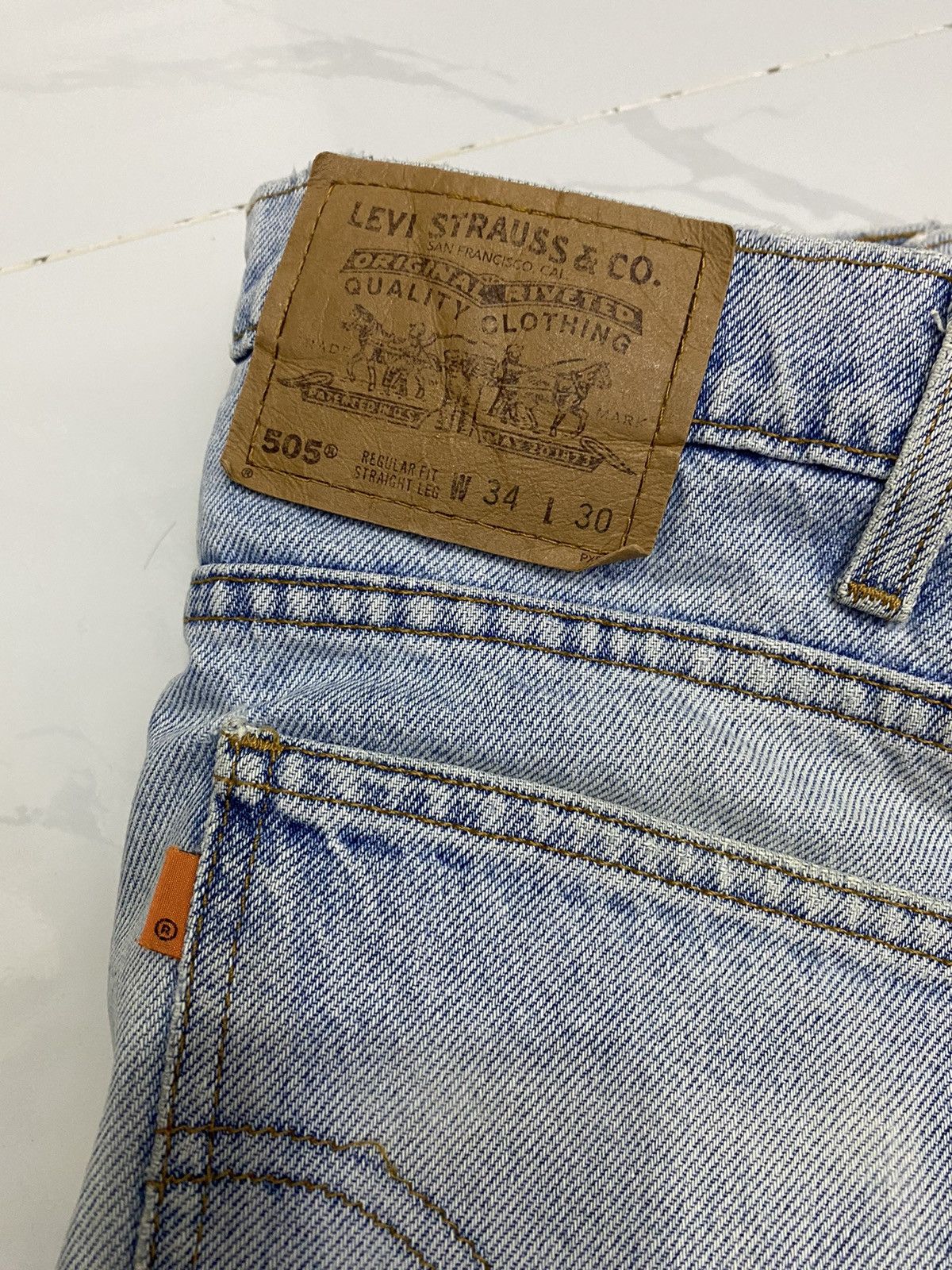 JNCO VINTAGE LEVIS 505 ORANGE TAB DISTRESSED DENIM Size US 33 - 7 Thumbnail