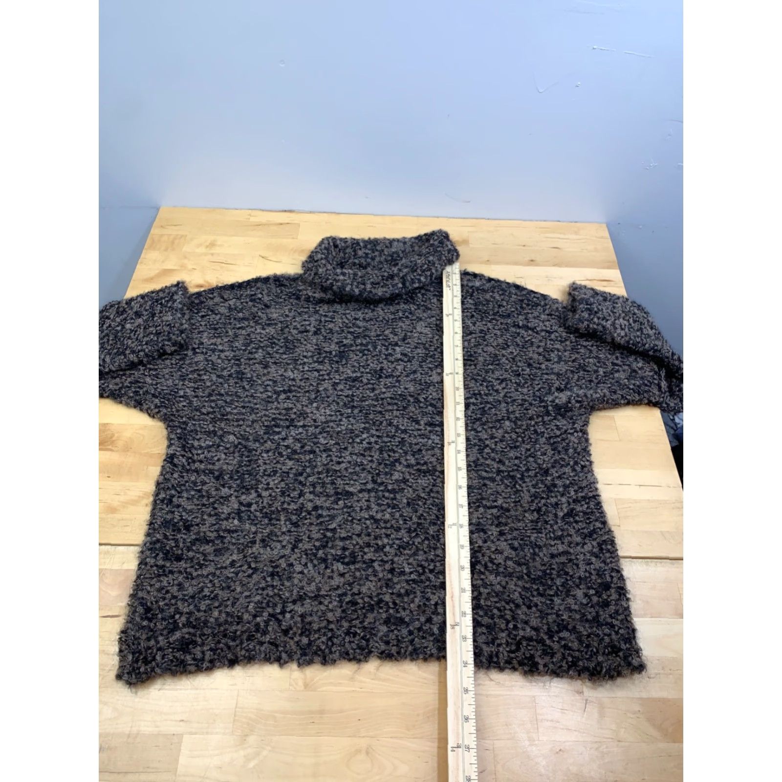 Free People VINTAGE Free People Alpaca Turtleneck Sweater Womens XS Brown Pullover Boxy 12592 Size XS / US 0-2 / IT 36-38 - 5 Thumbnail