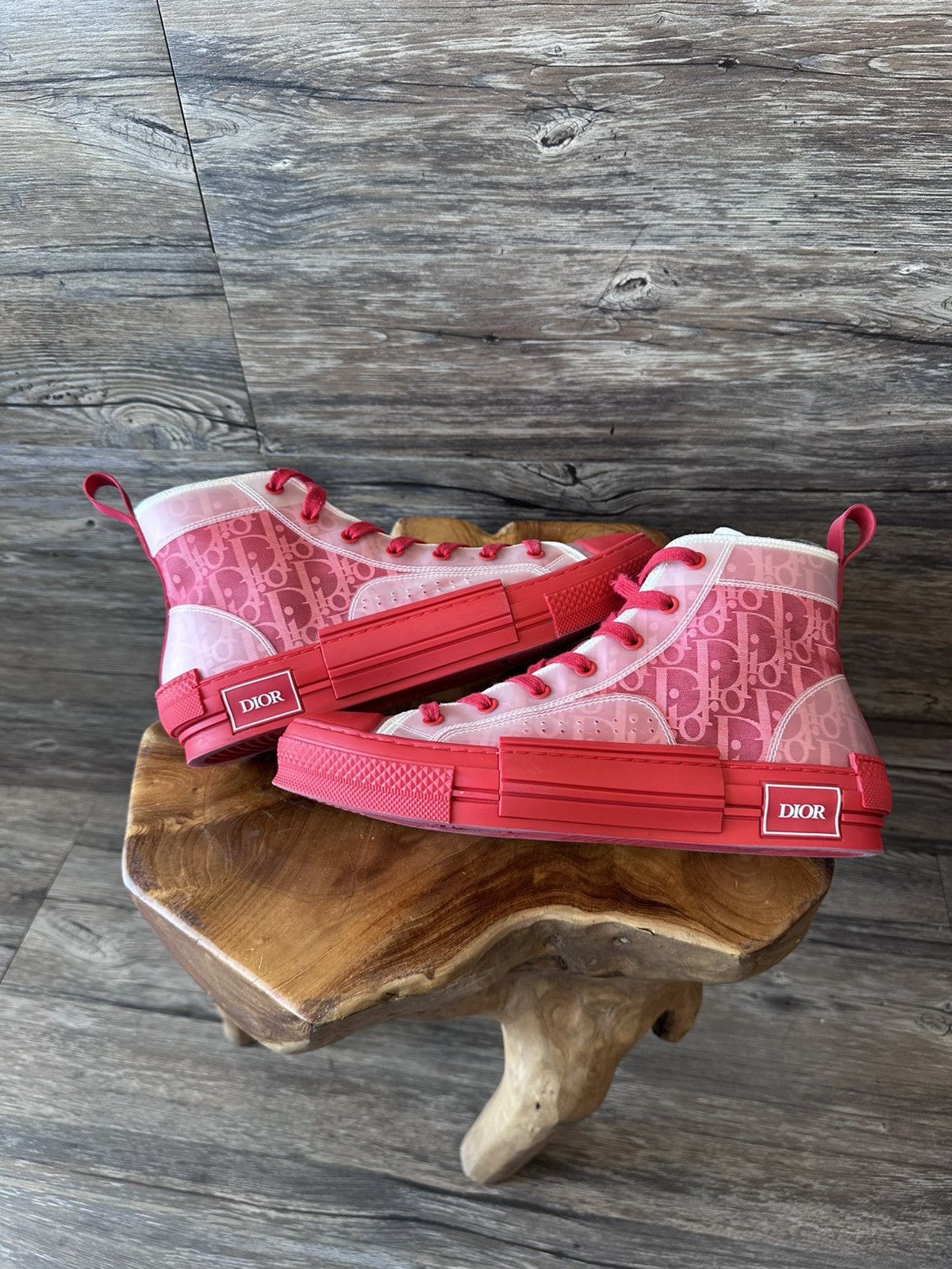 Top Sneakers Dior High Top Red Dior B23 High Top Oblique Red