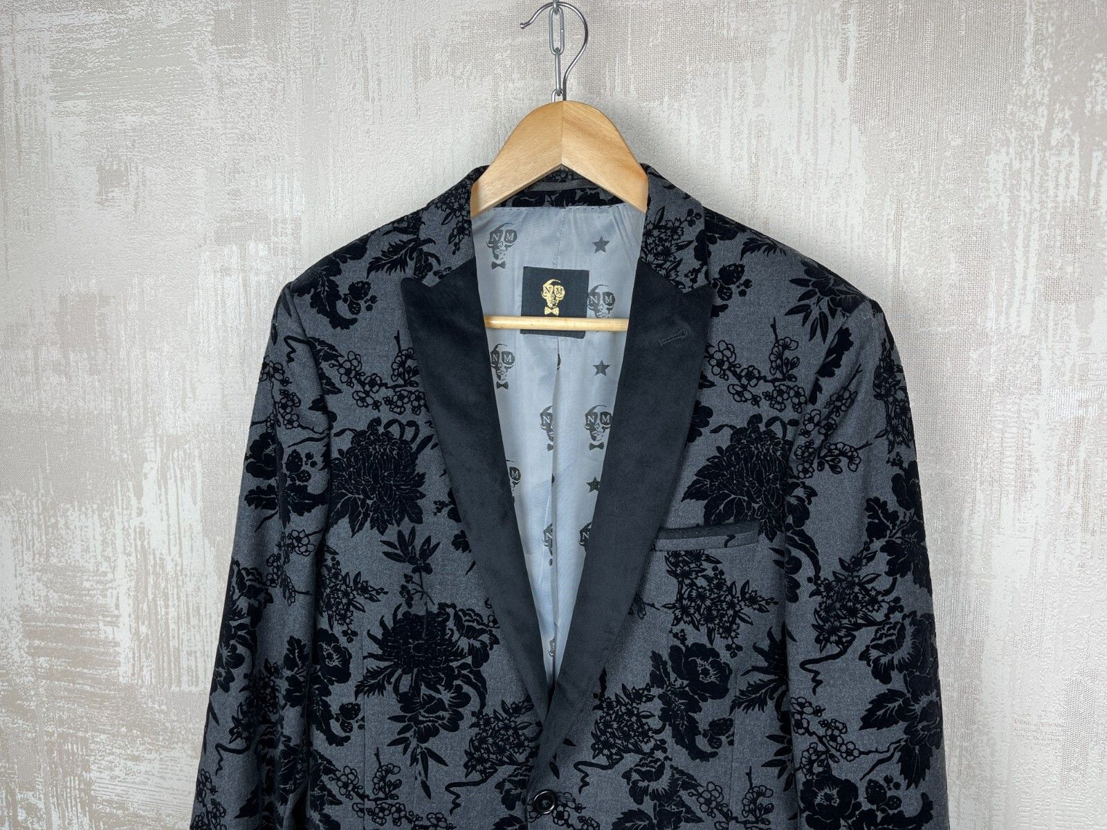 Noose & Monkey Noose & Monkey Paprika Jacket Floral Black Velvet Blazer Size US M / EU 48-50 / 2 - 2 Thumbnail