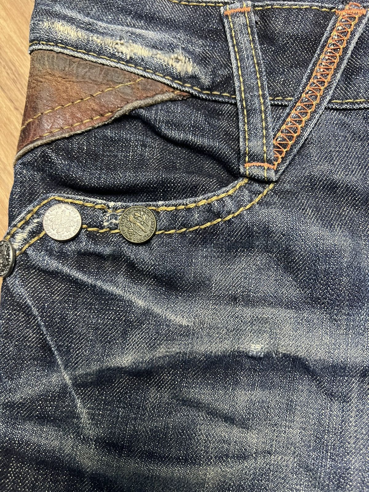If Six Was Nine Lolita Jeans Y2K Vintage Distressed Bootcut Denim Pants (41) Size 26" / US 2 / IT 38 - 6 Thumbnail