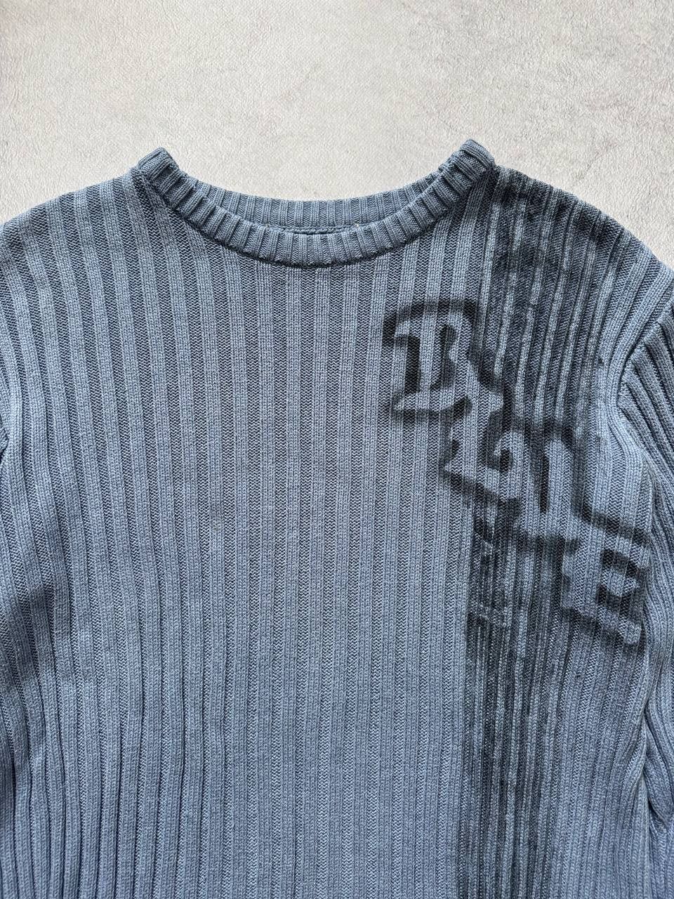 Japanese Brand Vintage Ribbed Knit Sweater Distressed Graffiti Knit Jumper Size US L / EU 52-54 / 3 - 2 Thumbnail