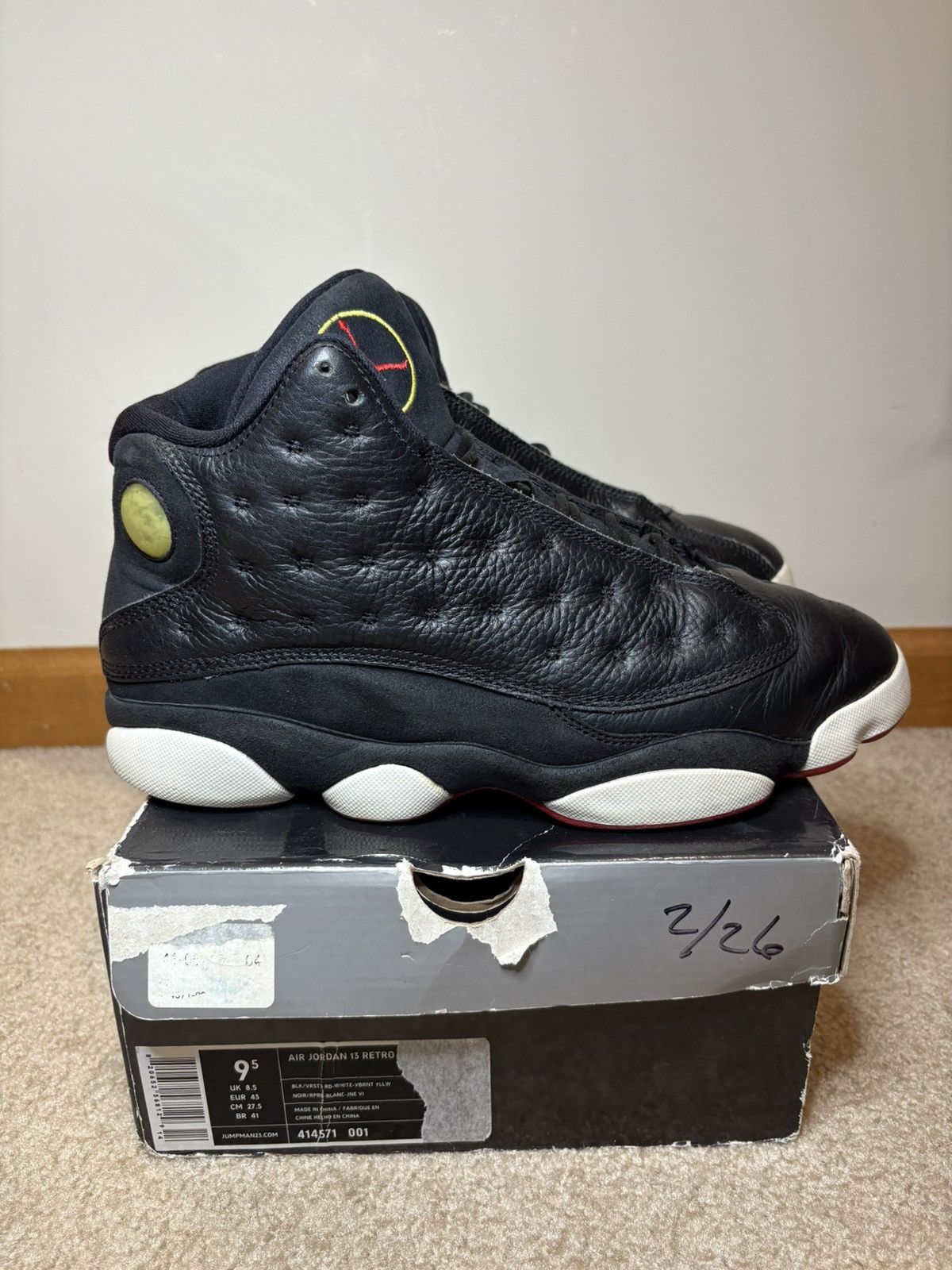 Air Jordan 13 Retro Playoff 414571-001 Black/Varsity Red