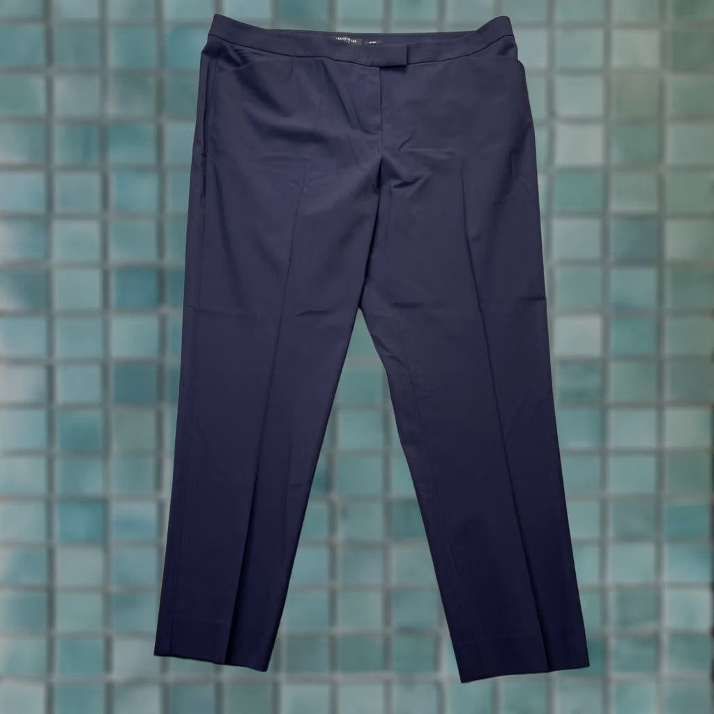Vintage Lafayette 148 New York Pants Womens 18 Blue Irving Tapered Leg Virgin Wool Blend Dress Pants Womens Regular 42 Blue Casual Formal Size 28" / US 6 / IT 42 - 1 Thumbnail