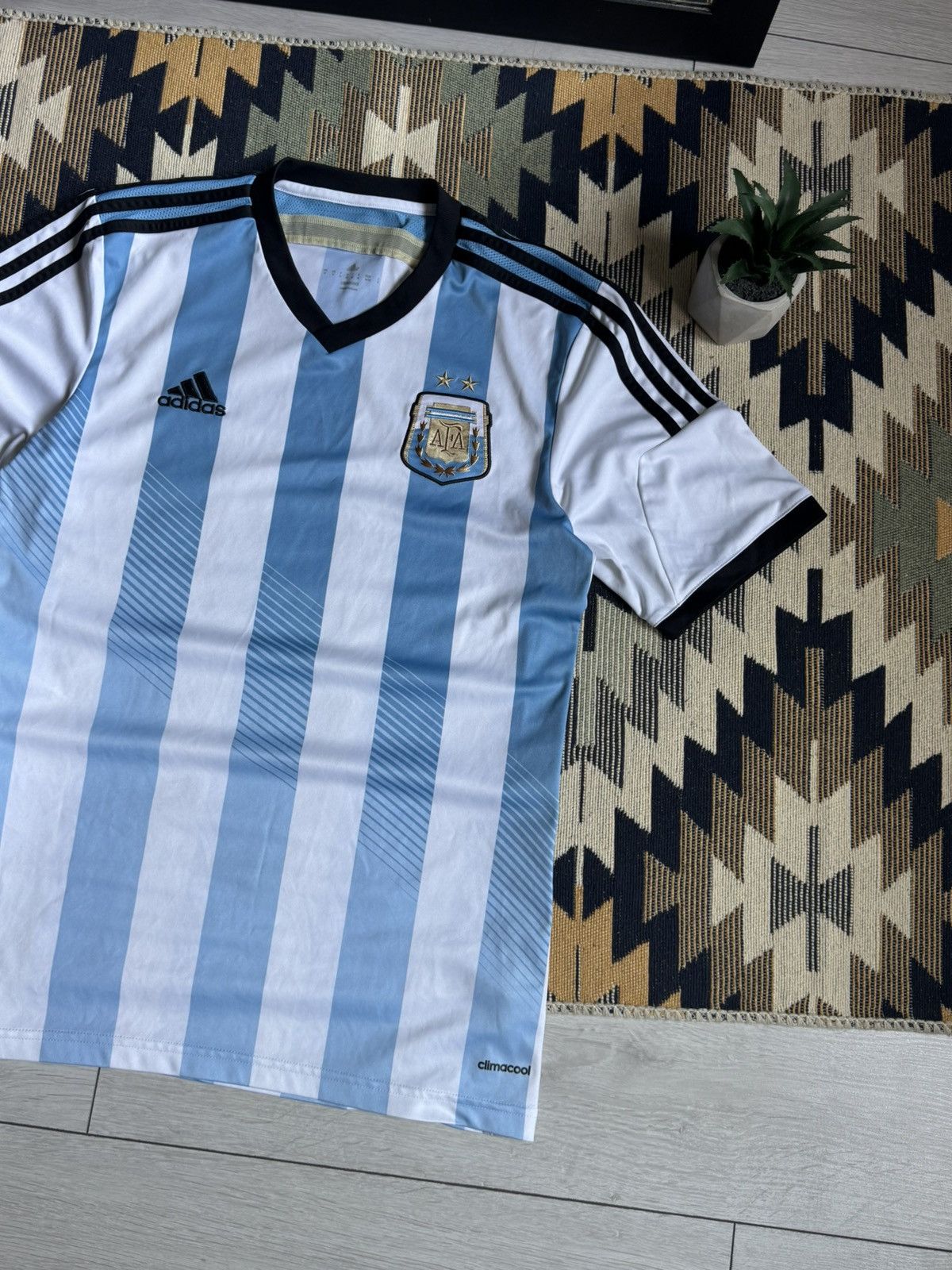 Adidas Vintage Adidas Argentina 2013/15 Blockcore Home Jersey Size US M / EU 48-50 / 2 - 3 Thumbnail