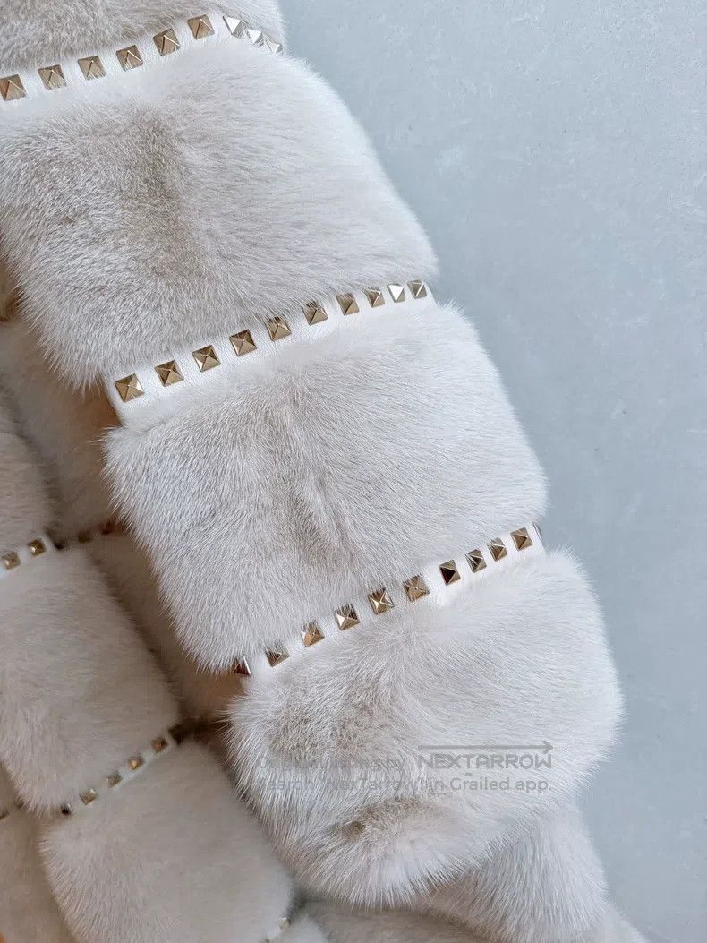 Valentino Valentino Rived mink coat in rice gold Size XS / US 0-2 / IT 36-38 - 7 Thumbnail