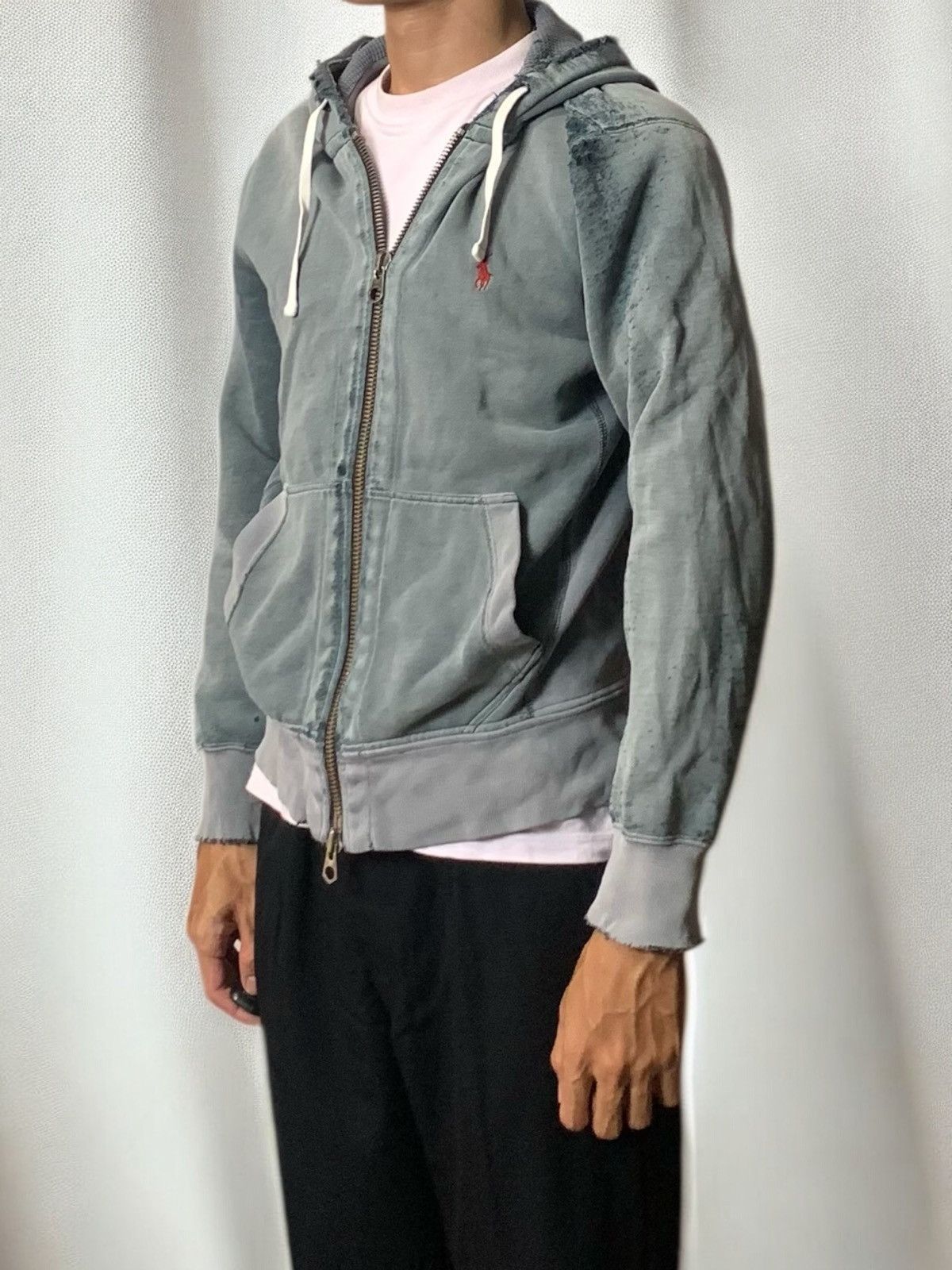Vintage vintage thrashed thermal zip hoodie Size US M / EU 48-50 / 2 - 4 Thumbnail