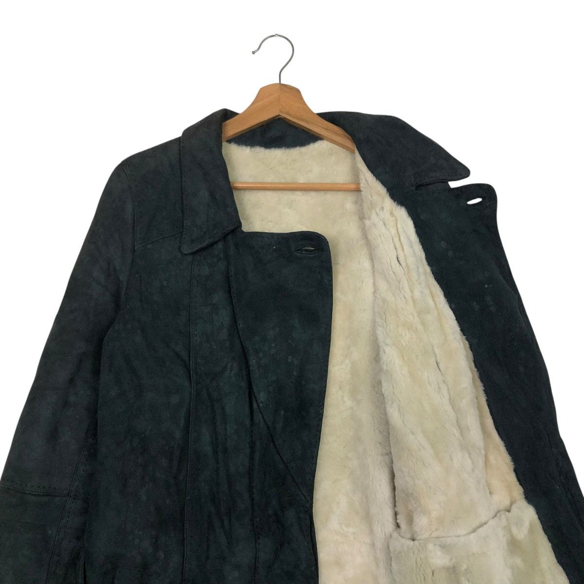 Loewe 🔥VINTAGE LONG LEATHER JACKET LOEWE BLANKET FUR LINING Size XS / US 0-2 / IT 36-38 - 15 Thumbnail