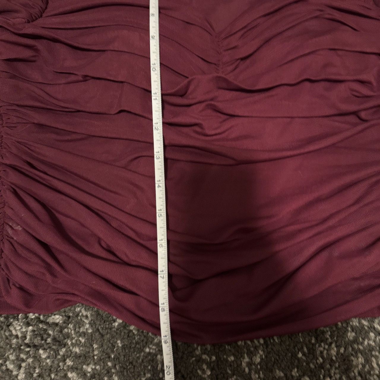 Express Express Burgundy Long Sleeve Ruched Top Size L / US 10 / IT 46 - 7 Thumbnail