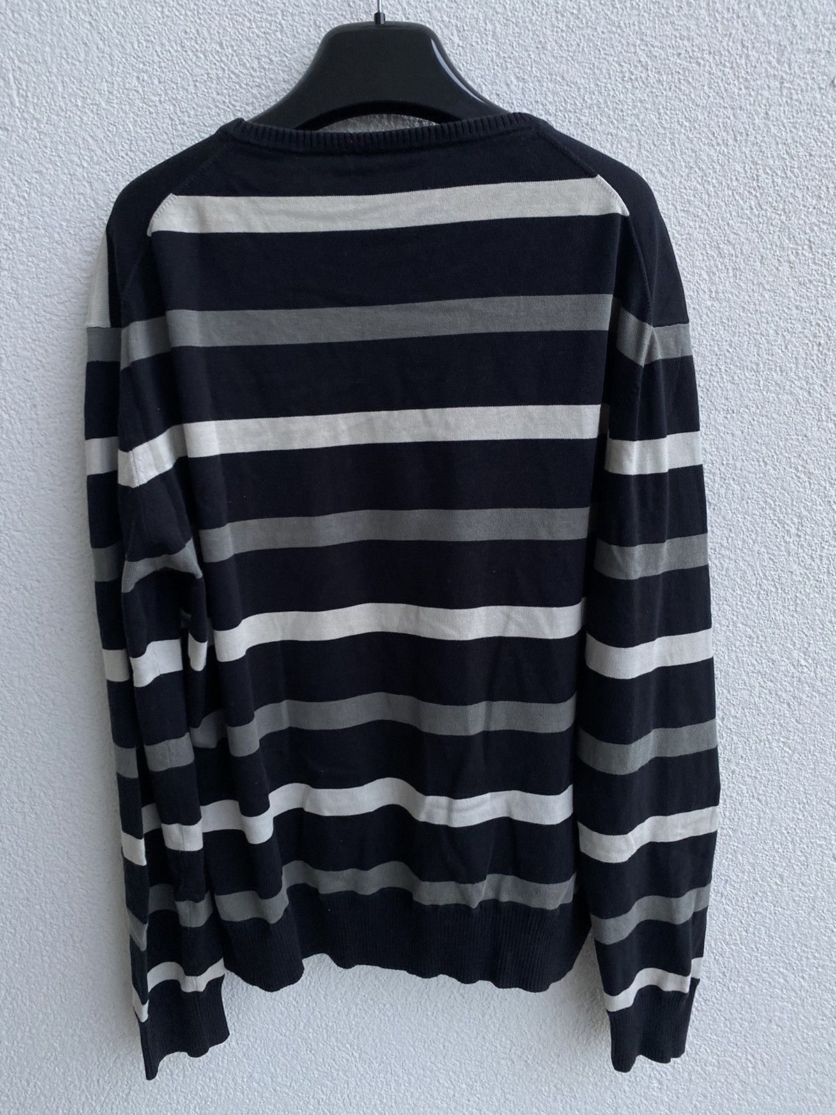 Yves Saint Laurent Black YSL Crewneck Striped Vintage Sweatshirt Size US L / EU 52-54 / 3 - 7 Thumbnail