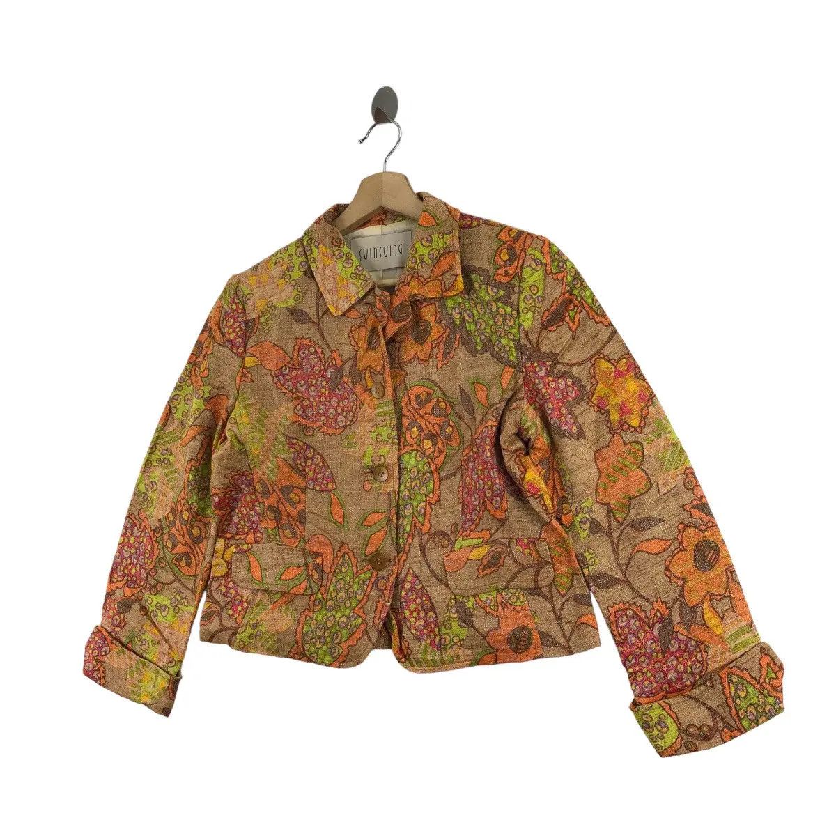 Vintage Vintage 90’ SWIN SWING Floral Fauna Paisley Cupra Jacket Coa Size S / US 4 / IT 40 - 3 Thumbnail