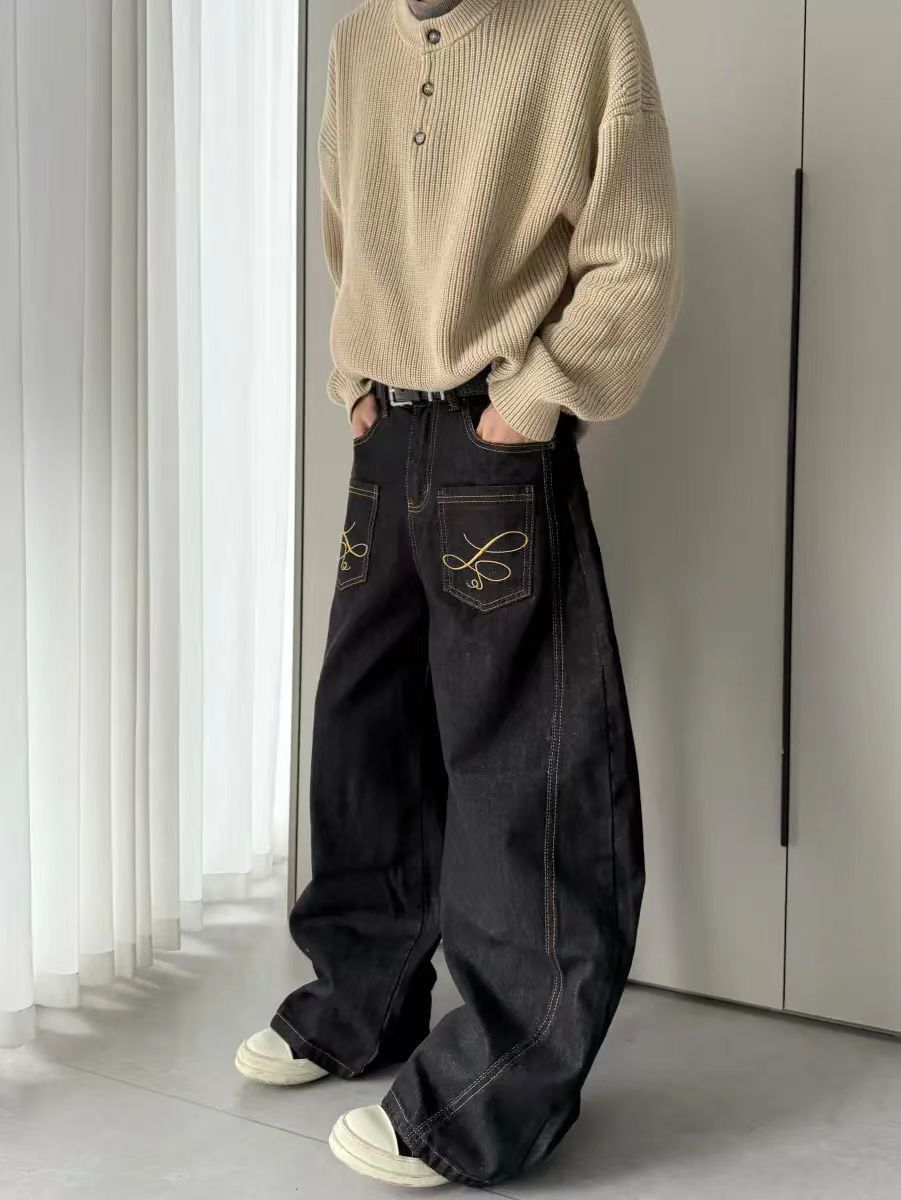 Designer × Jean × Vintage Vintage embroidered street hip-hop machete baggy jeans Size US 34 / EU 50 - 3 Thumbnail