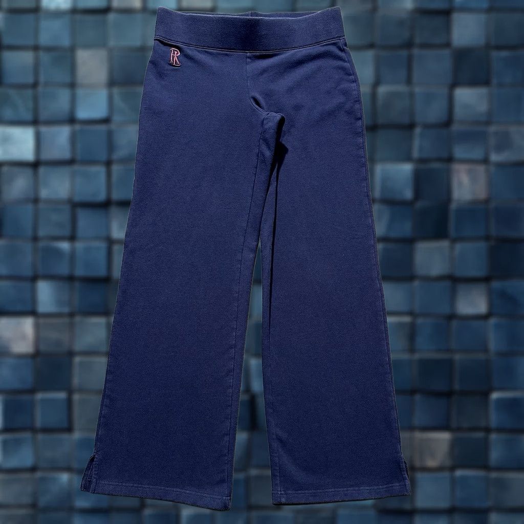 Ralph Lauren Ralph Lauren Sweatpants Womens Medium Navy Blue Wide-Leg Fleece Logo Lounge EUC Size 32" / US 10 / IT 46 - 1 Thumbnail