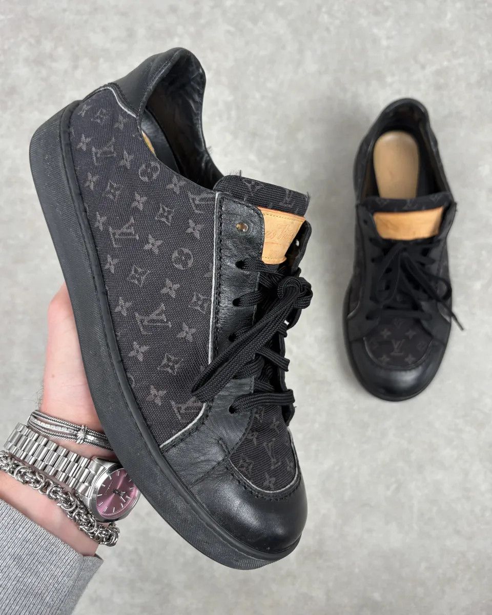 Louis Vuitton 2000s Louis Vuitton Black Canvas Monogram Skateboard Shoes Size US 8 / EU 41 - 1 Thumbnail