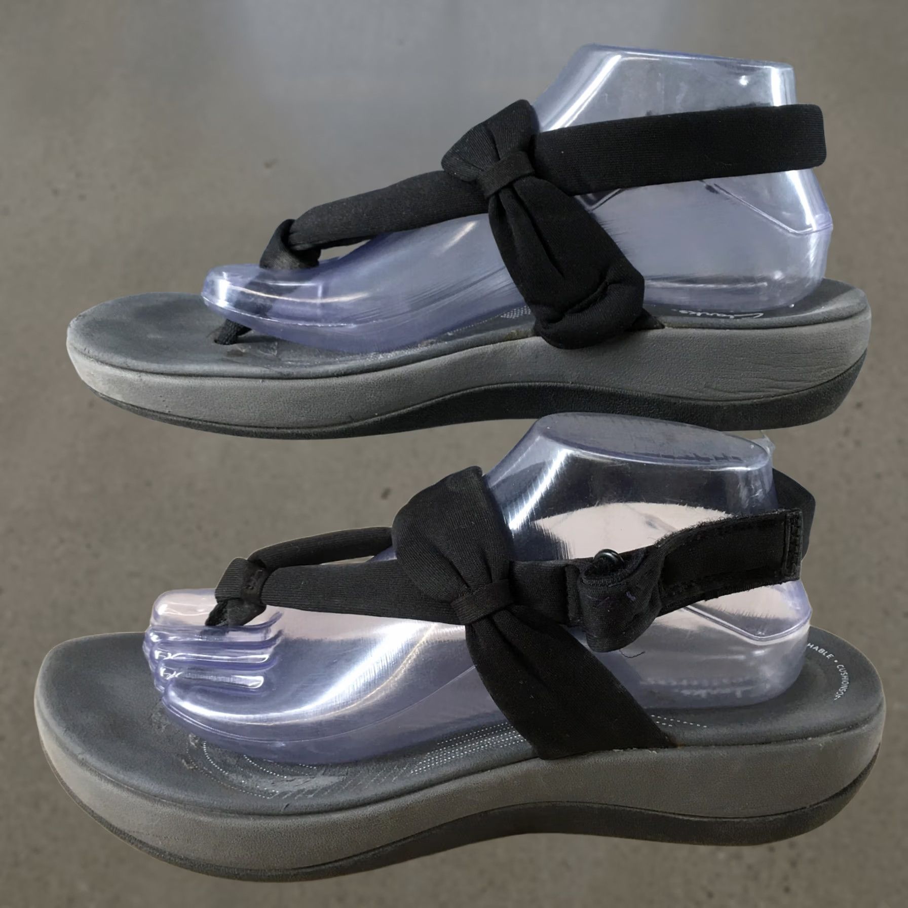 Clarks Clarks Cloudsteppers Sandals Womens 11M Jersey Arla Nicole Slingback Black Size L / US 10 / IT 46 - 1 Thumbnail