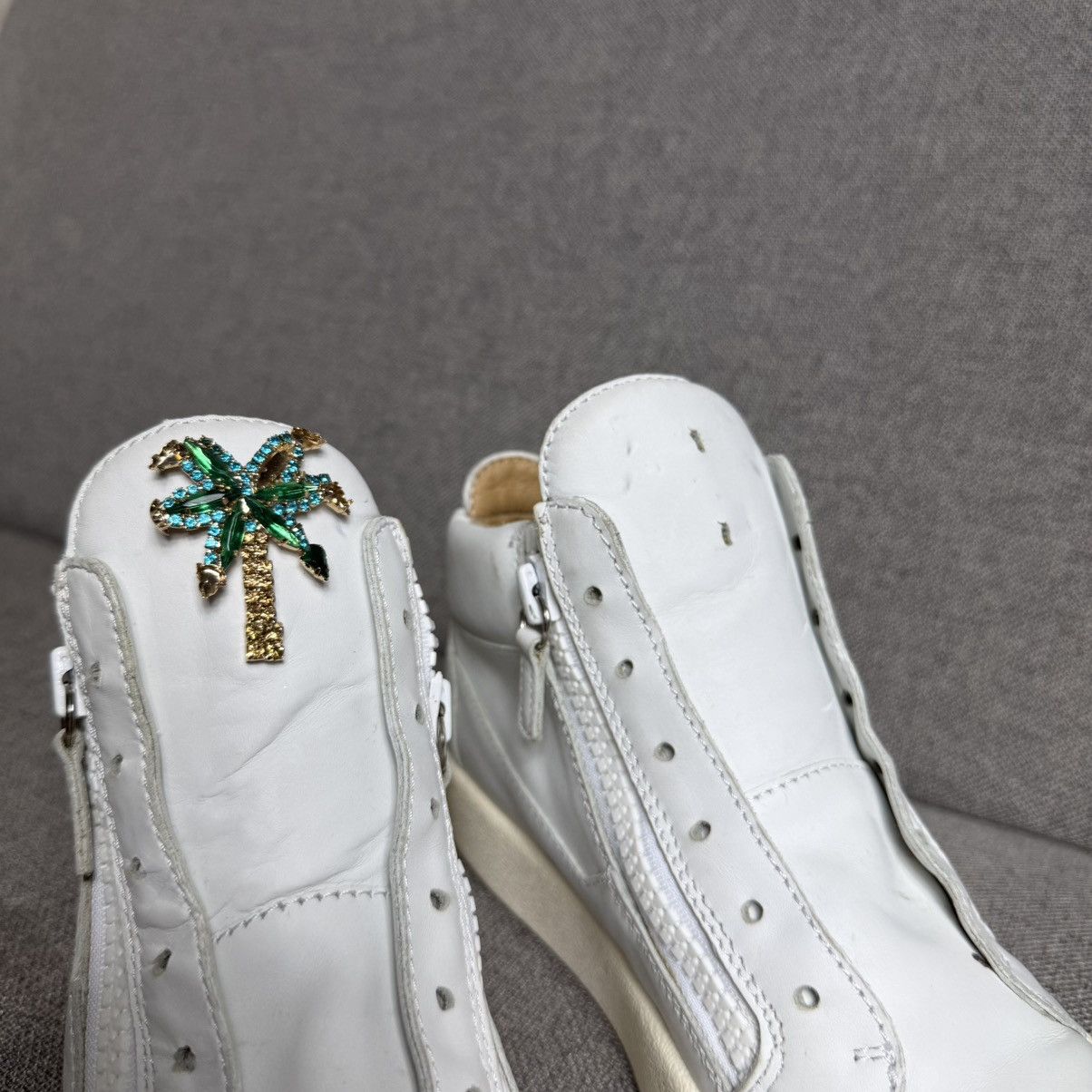 Giuseppe Zanotti Giuseppe Zanotti Leather Hi Top Sneakers Size US 6.5 / EU 39-40 - 7 Thumbnail