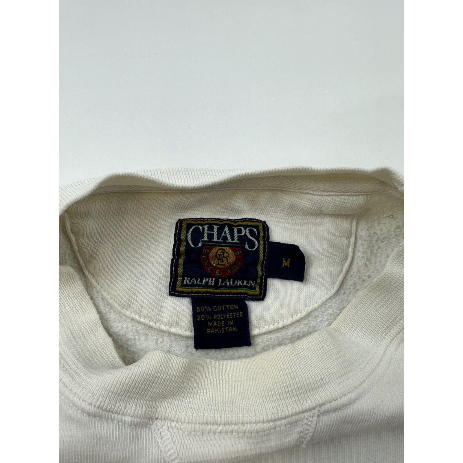 Chaps VINTAGE Chaps Ralph Lauren Crew Neck Sweatshirt Mens Medium White Size US M / EU 48-50 / 2 - 6 Thumbnail