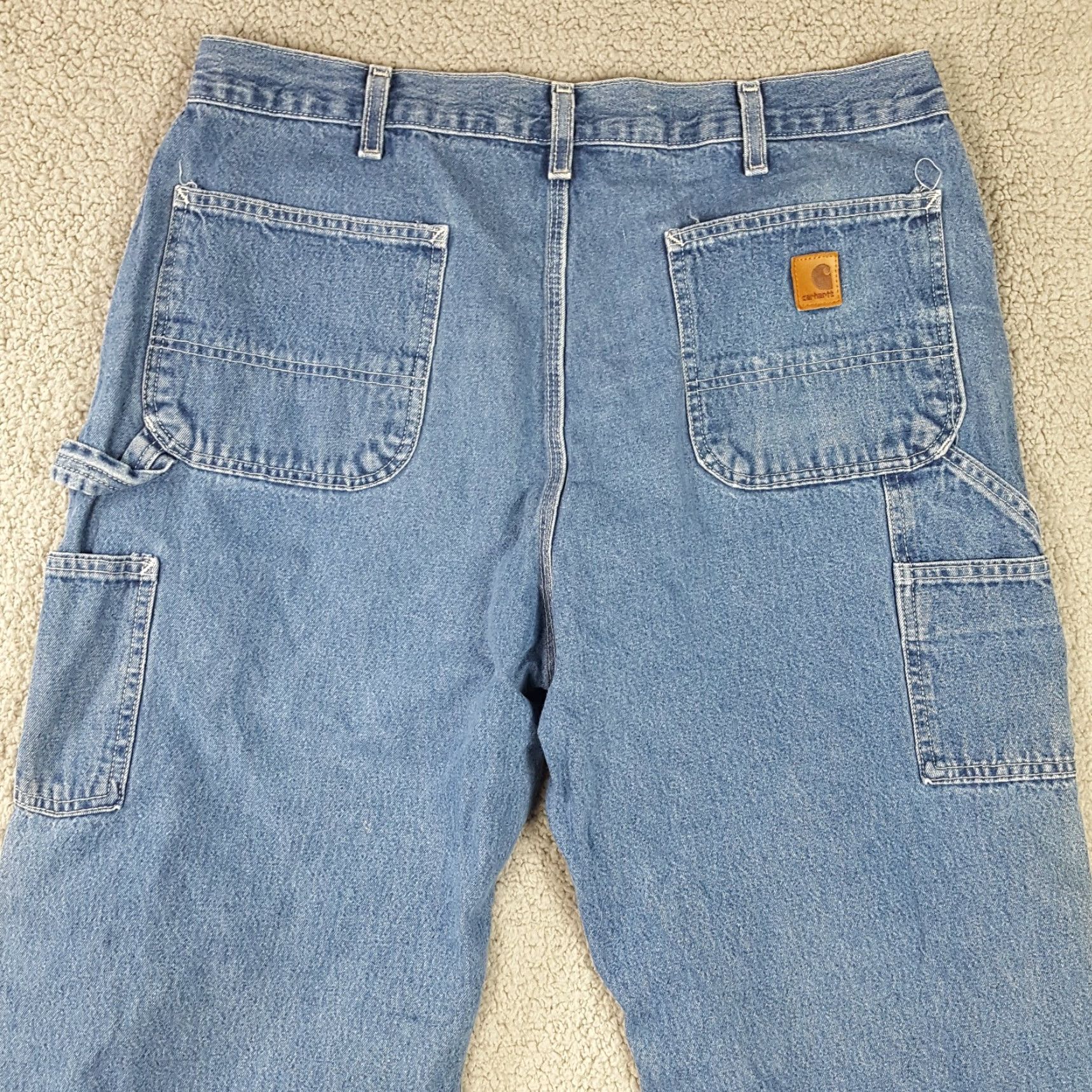 Carhartt VINTAGE Carhartt Relaxed Straight Leg Denim Jeans Men's Size 38x34 Blue Faded 90s Workwear Size US 38 / EU 54 - 7 Thumbnail