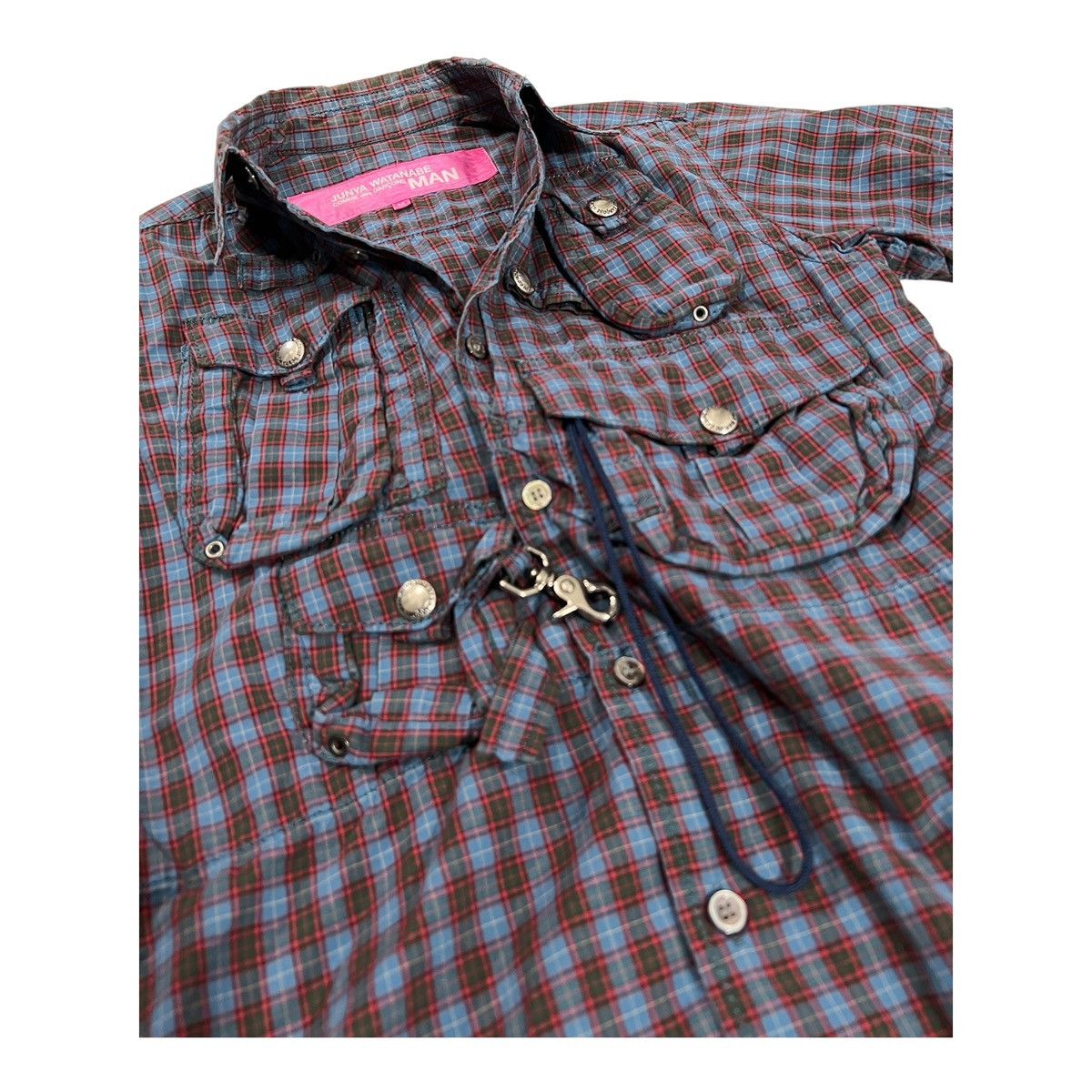 Junya Watanabe SS05 Watanabe Navy Plaid Multi Cargo Pocket Button Up Size US S / EU 44-46 / 1 - 4 Thumbnail