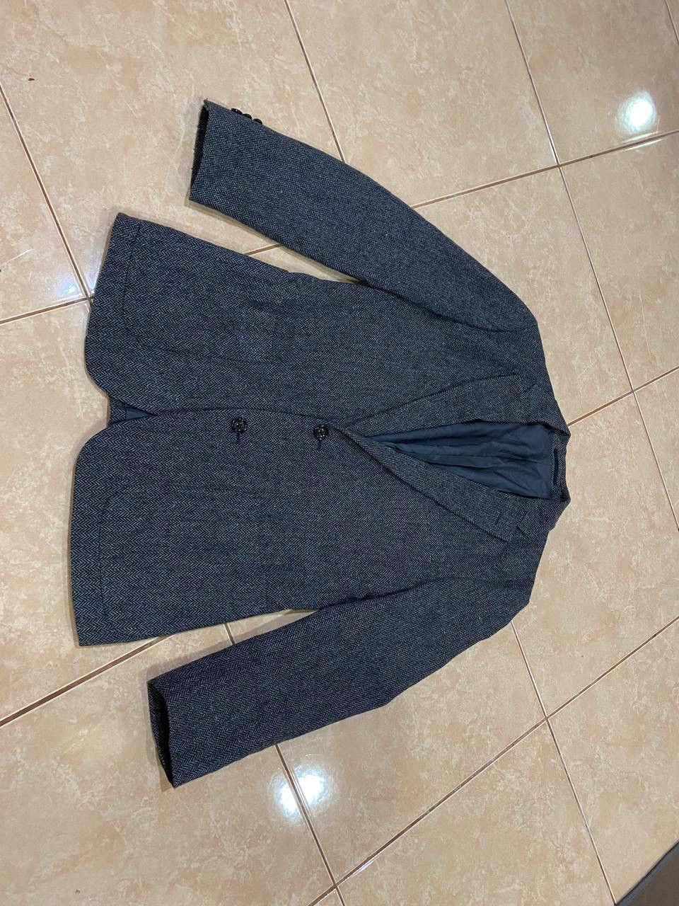 Comme Ca Ism Herringbone Wool Blazer Size US M / EU 48-50 / 2 - 1 Thumbnail
