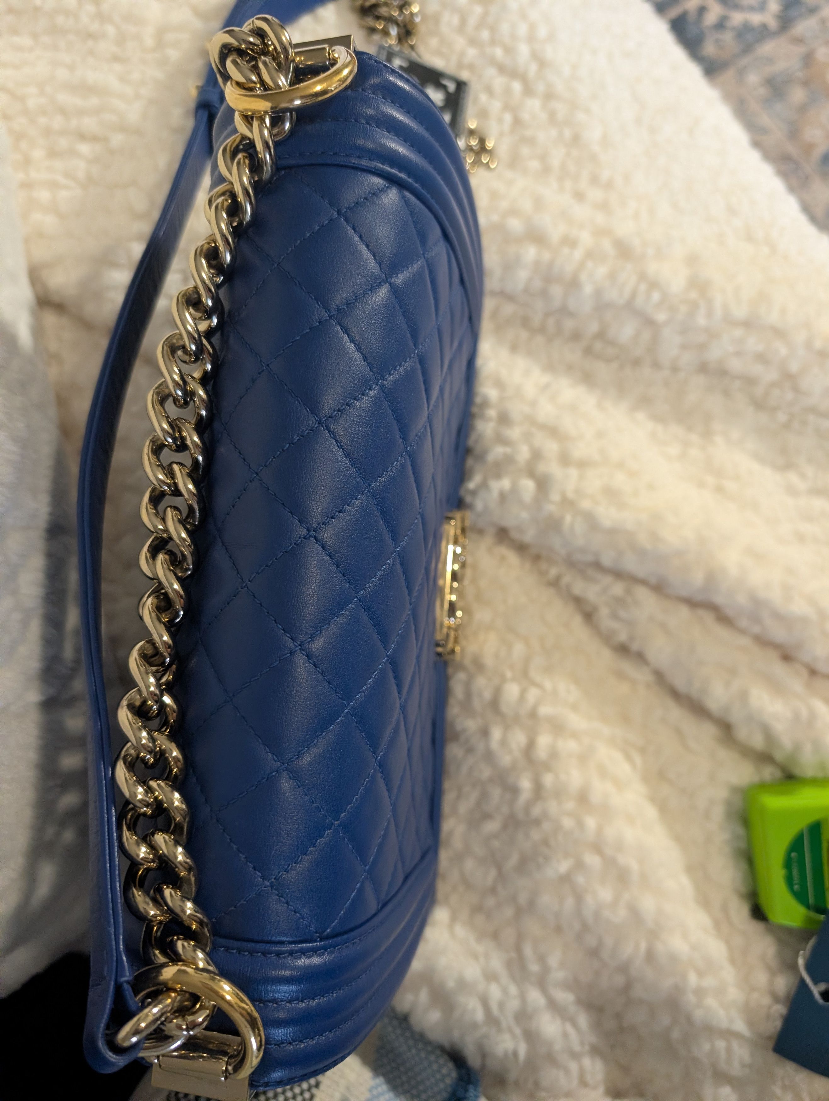 Chanel CHANEL Blue Quilted boy Shoulder Bag Strap CC Size ONE SIZE - 5 Thumbnail