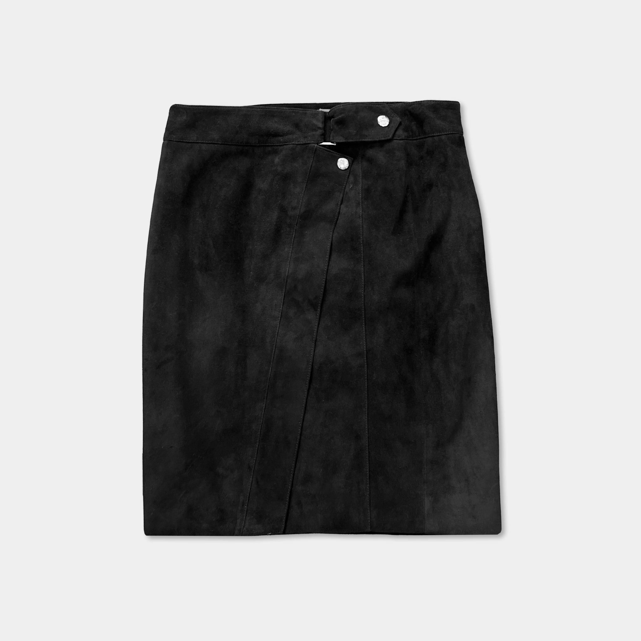 Loewe Loewe Black Suede Skirt Size 28" / US 6 / IT 42 - 1 Thumbnail