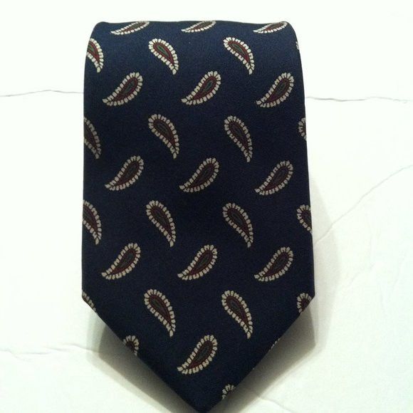 Brooks Brothers BROOKS BROTHERS MENS NEW DARK NAVY 100%SILK TIE WIDTH:3 1/2" Size ONE SIZE - 2 Thumbnail