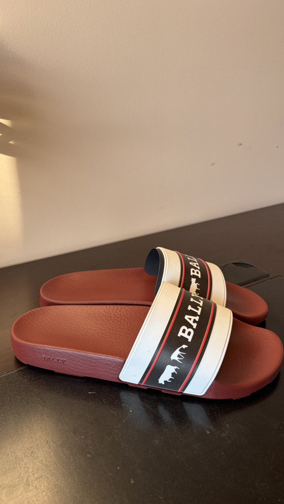 Bally Bally Anibally Rubber Slides – White/Black/Red – Size US 9 Size US 9 / EU 42 - 4 Thumbnail