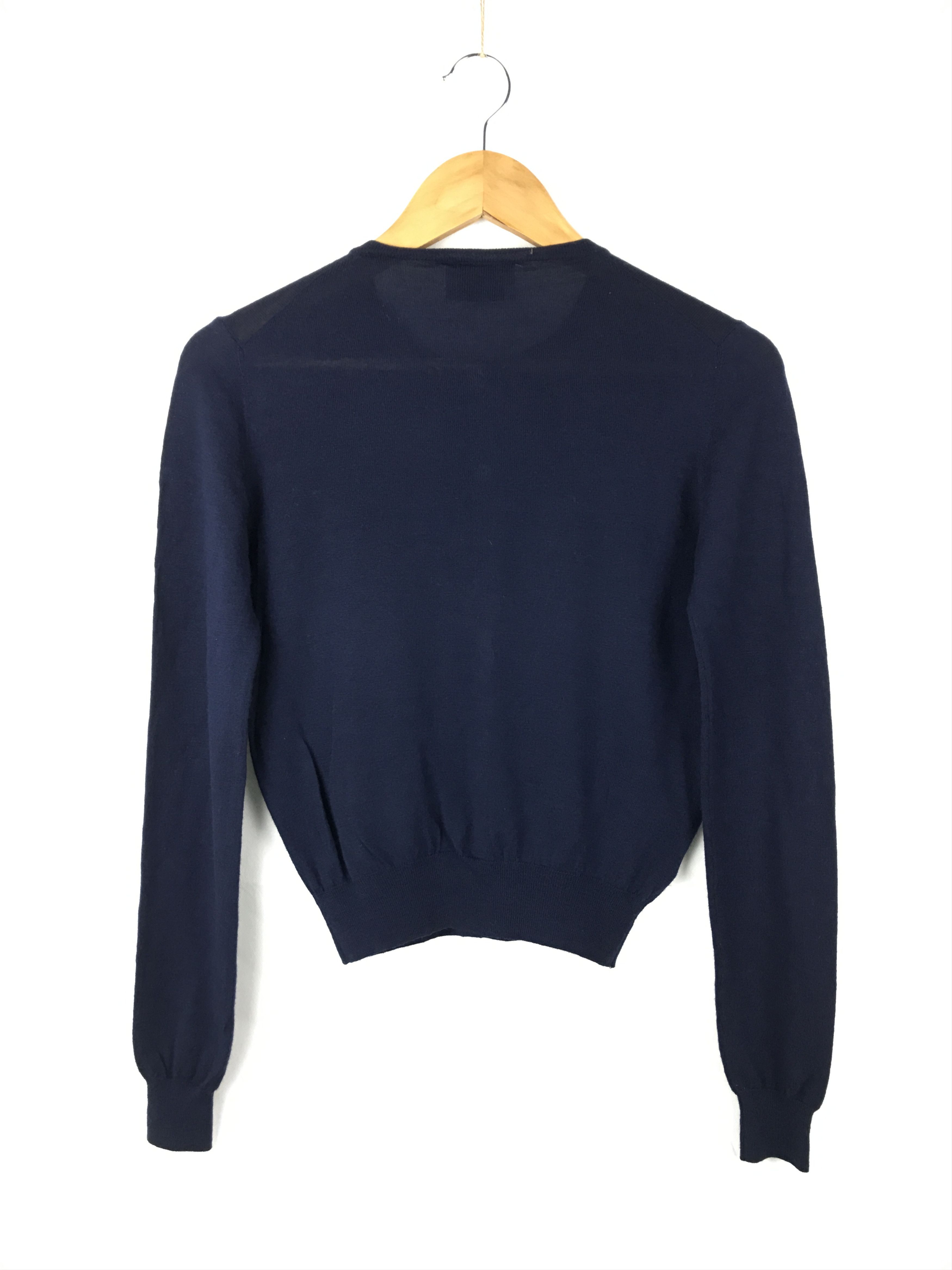 Prada PRADA Crew Neck Knit Cardigan Size 38 M Equivalent Navy Size S / US 4 / IT 40 - 2 Thumbnail