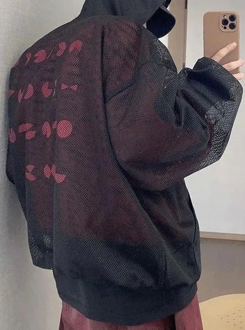 VIBE Double Layer Gothic Letters Mesh Hoodie Size US L / EU 52-54 / 3 - 5 Thumbnail