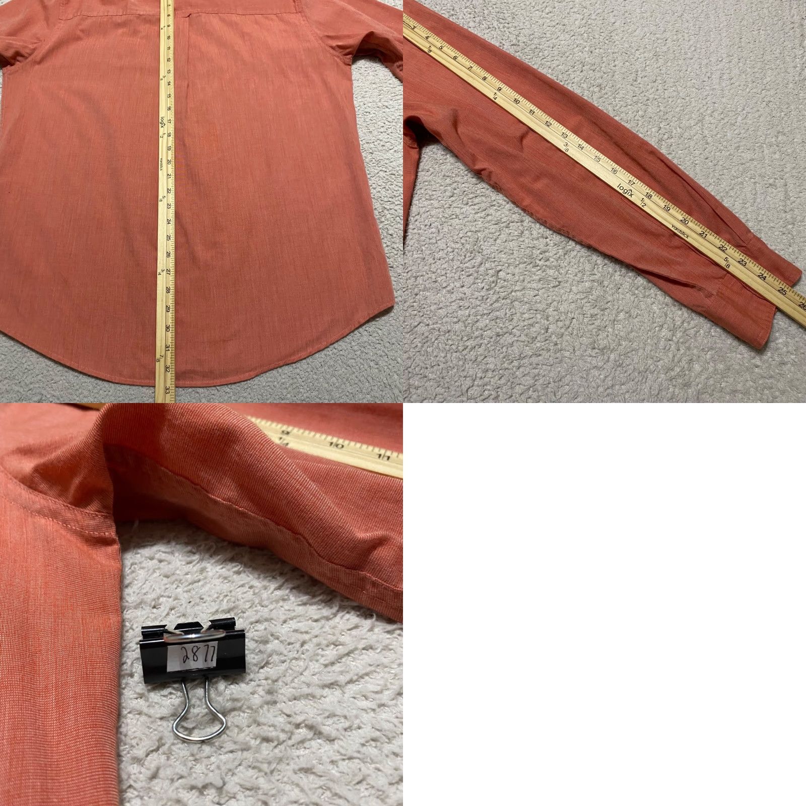 Chaps Ralph Lauren Chaps Mens Large Shirt Orange Long Sleeve Button-Down Easy Care Size US L / EU 52-54 / 3 - 8 Thumbnail