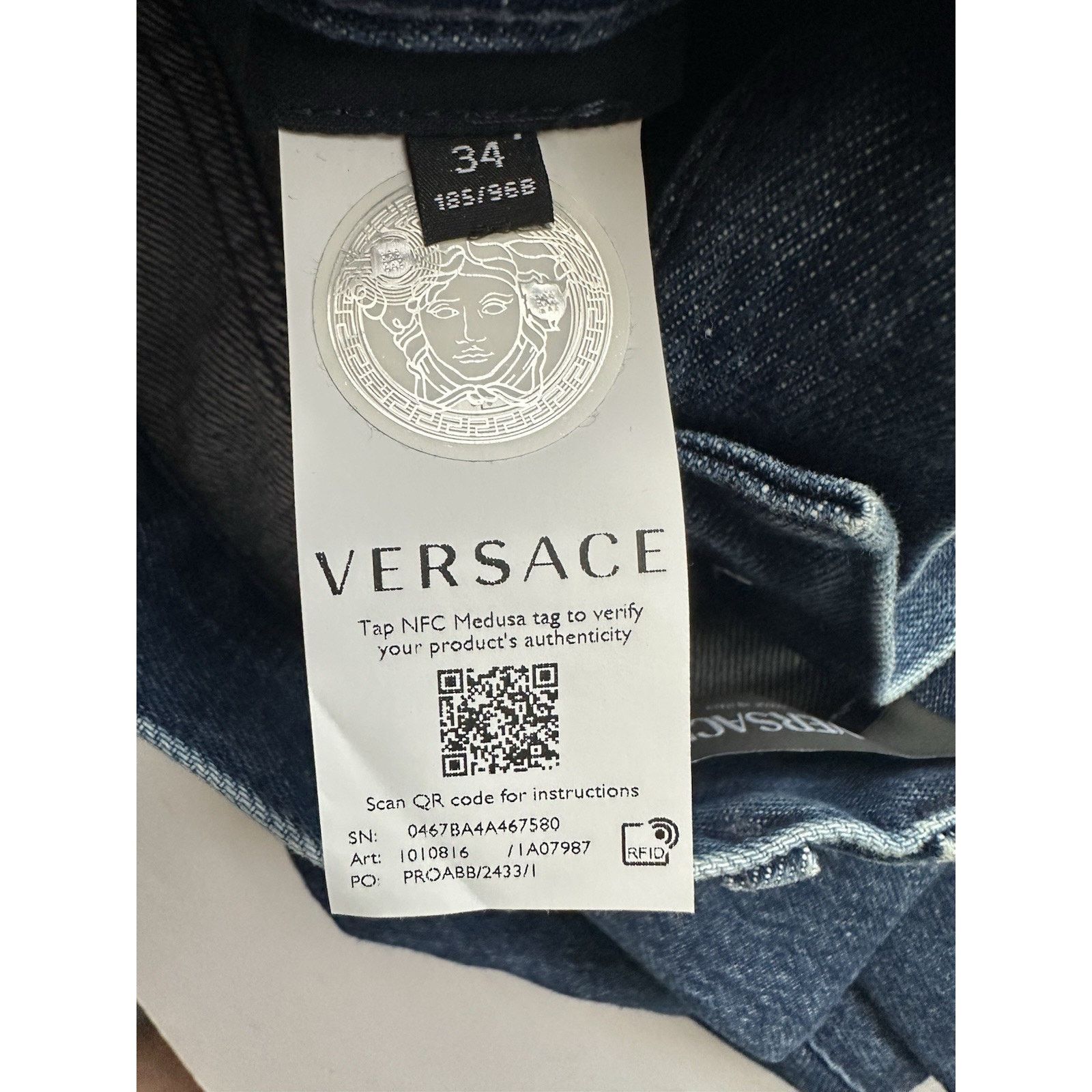 Versace Versace Men’s Denim Stone Washed Blue Jeans 34 US 1010816 Size US 34 / EU 50 - 16 Thumbnail