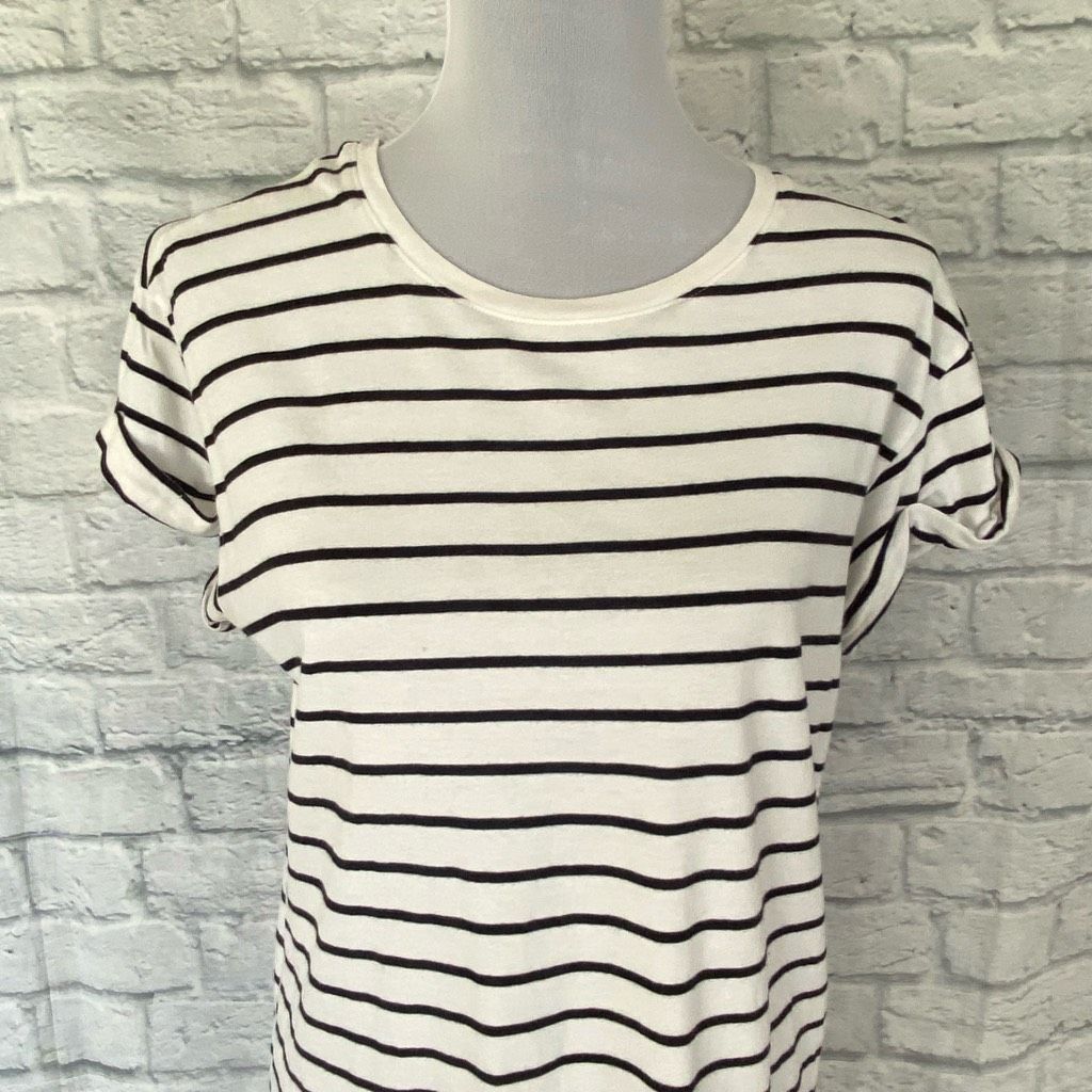 H&M H&M divided women S scoopneck short sleeve long length strip Size S / US 4 / IT 40 - 3 Thumbnail