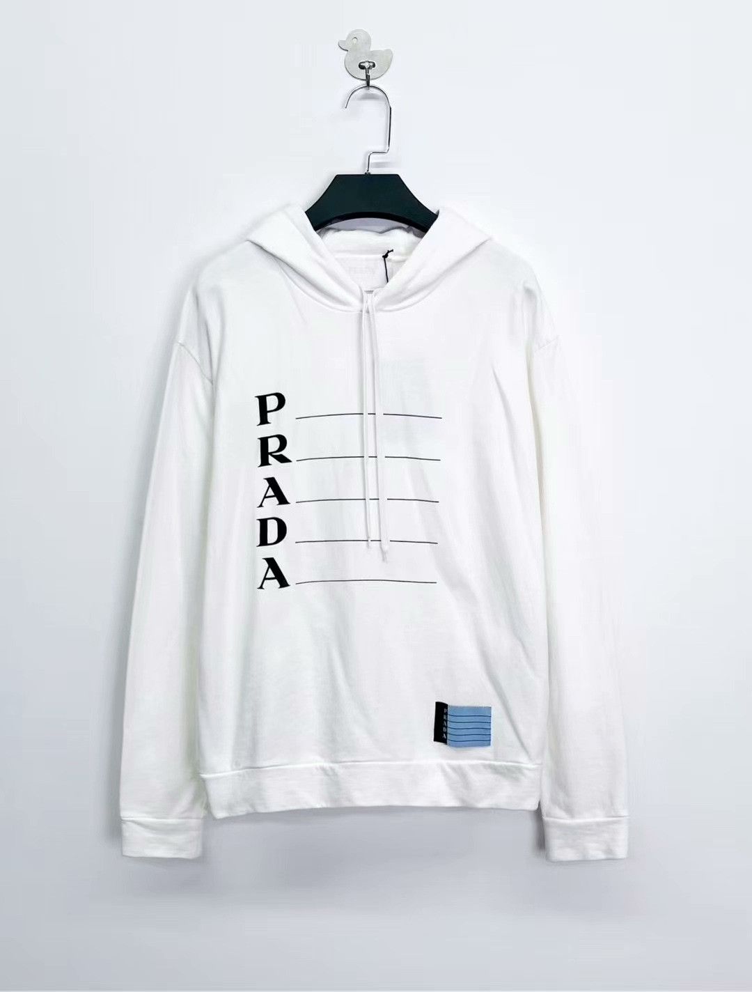 Prada prada white logo hoodie with triangle tag Size US M / EU 48-50 / 2 - 1 Thumbnail