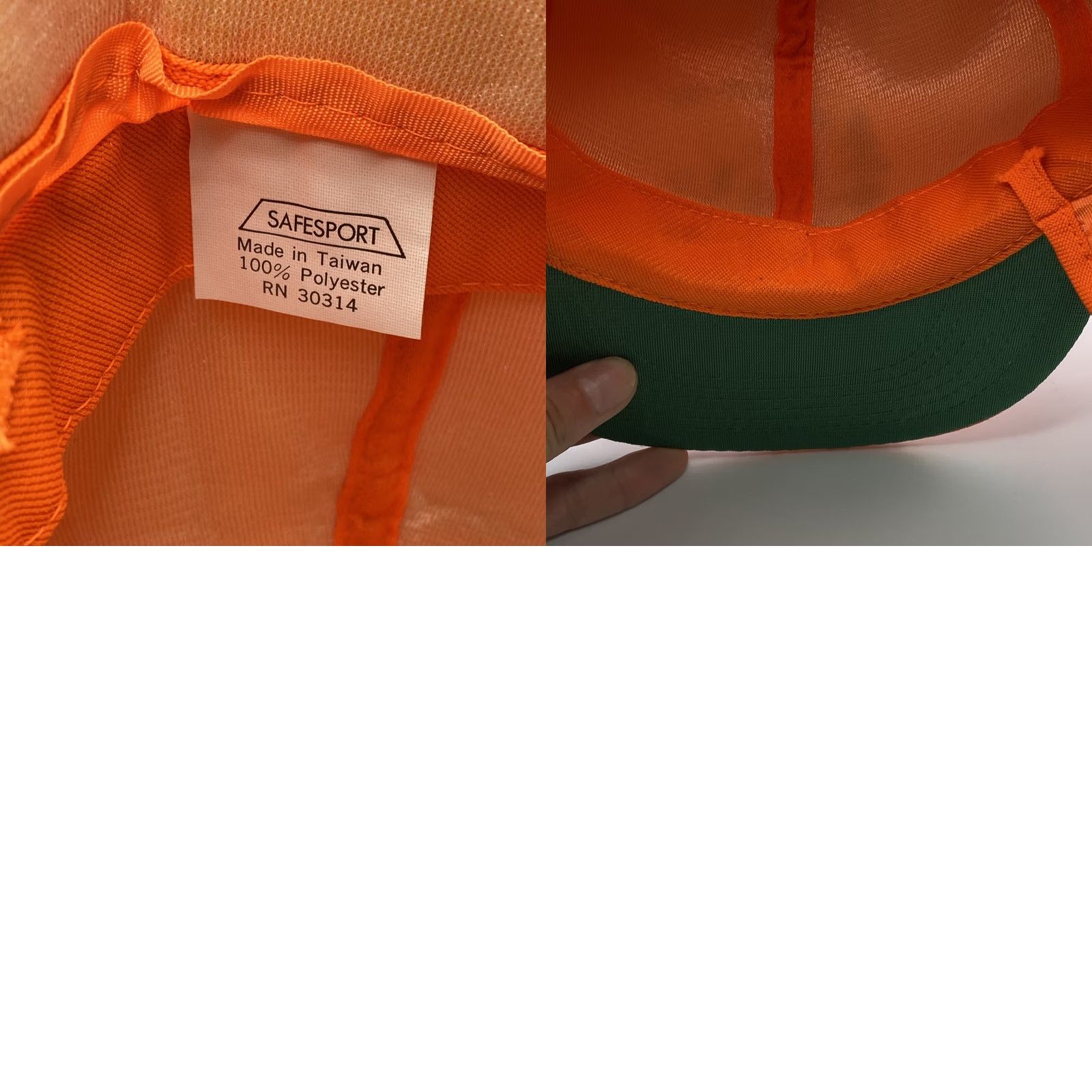 GAS Blaze Orange Ear Flap Hunting Hat - Vintage Safesport Trap Size 44L - 8 Thumbnail