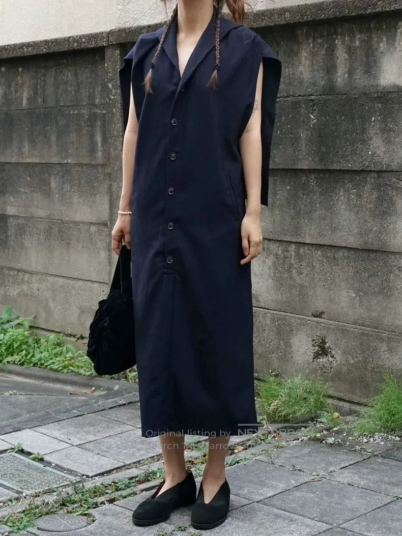Y's Y's 1996ss Navy Neck Halter Dress Size ONE SIZE - 6 Thumbnail