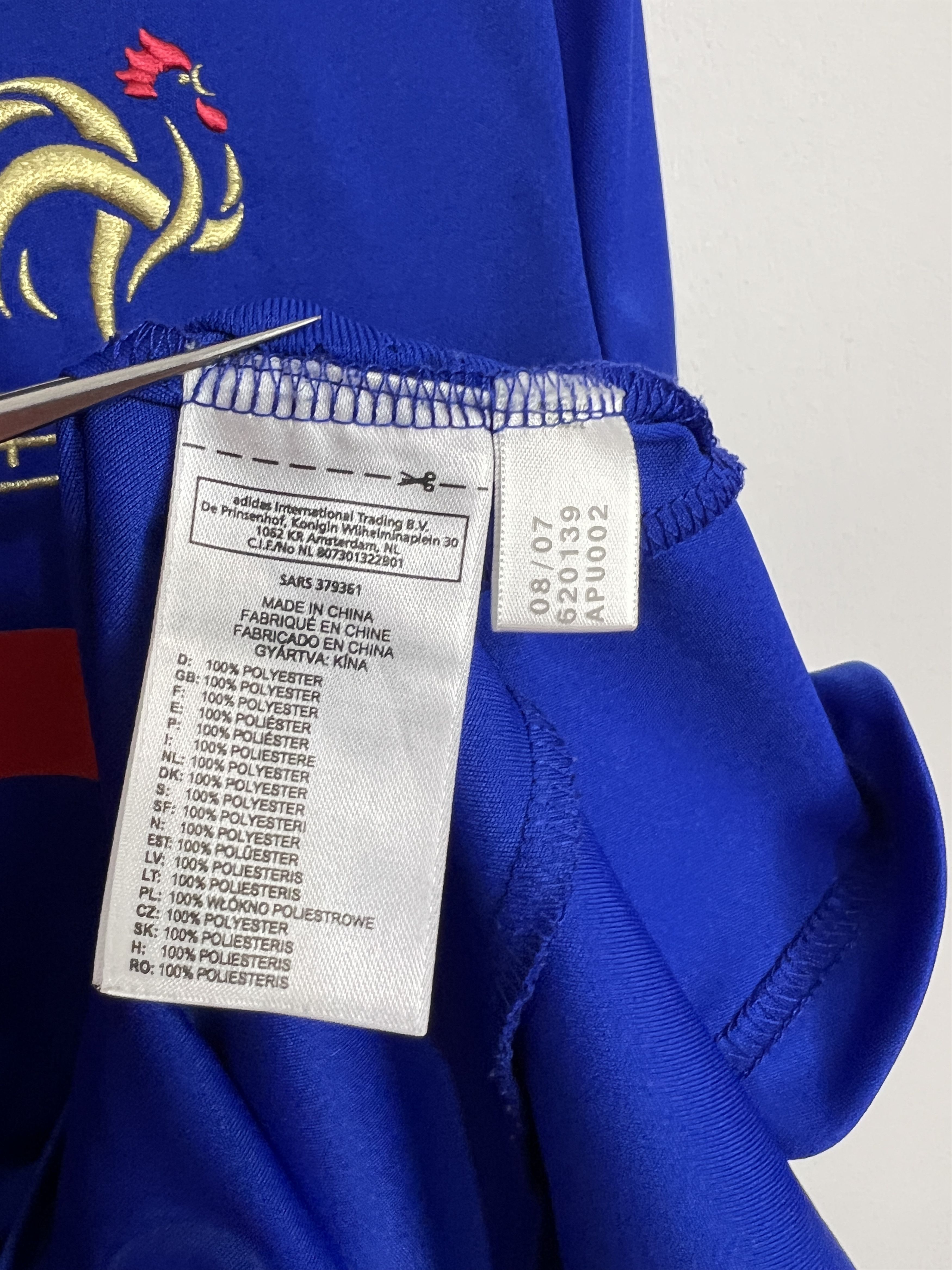 Adidas France Home football shirt 2007 #22 Ribery Jersey Trikot Size US XXL / EU 58 / 5 - 8 Thumbnail