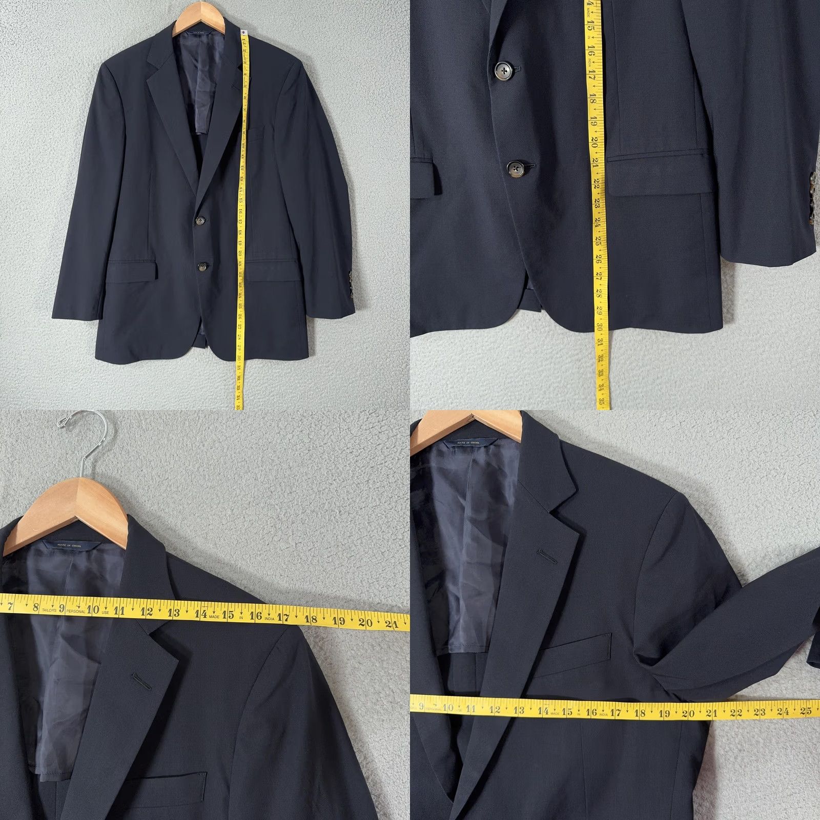 Brooks Brothers Brooks Brothers BrooksCool Fitzgerald Blazer Men 40 Short Blue Solid Wool-Blend Summer Lightweight Suit Jacket Slim Notch 2-Button Four-Button Cuffs Size US 40 / EU 56 - 9 Thumbnail