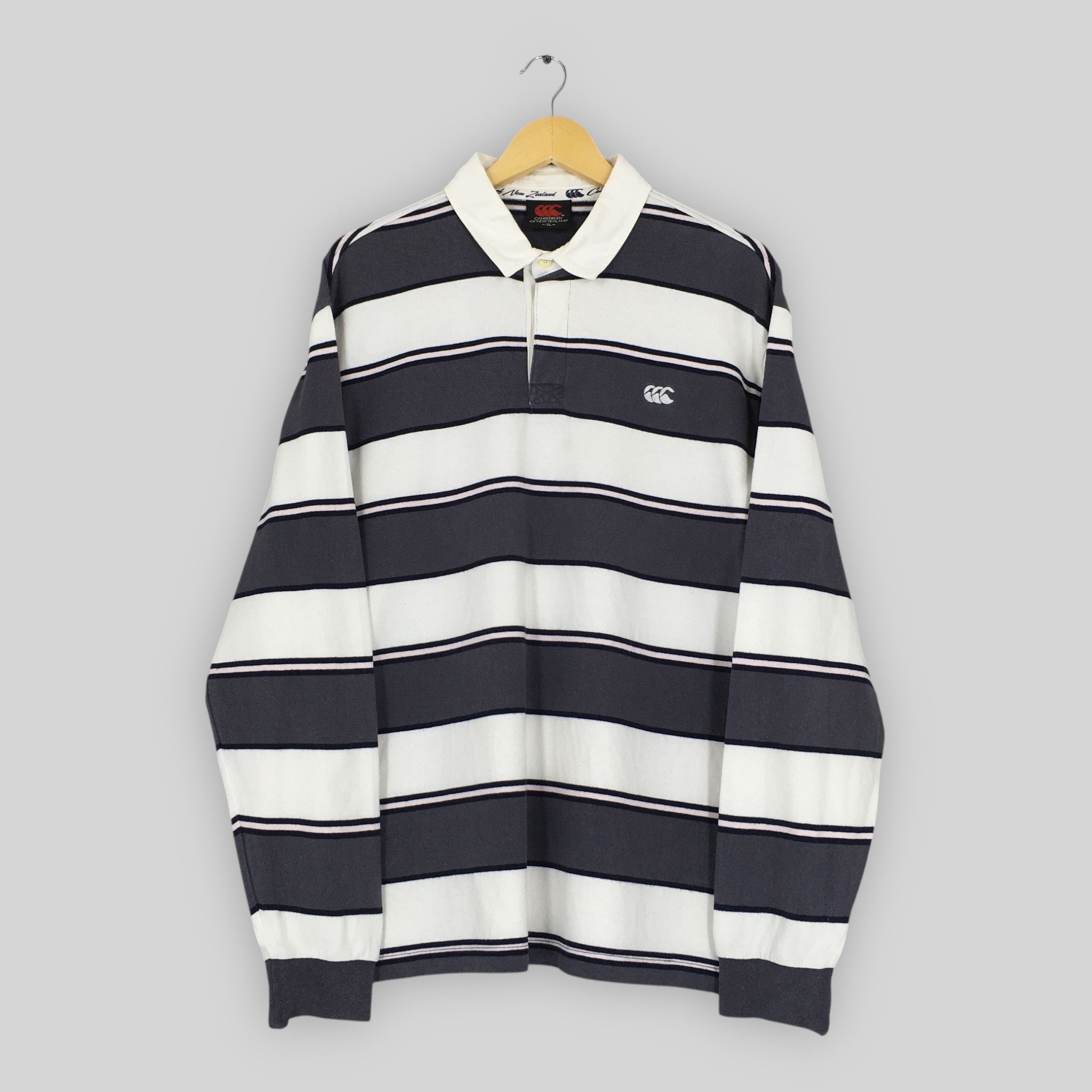 Canterbury of New Zealand × Vintage Vintage Canterbury Of New Zealand Striped Rugby Shirt XLarge Size US XL / EU 56 / 4 - 1 Thumbnail