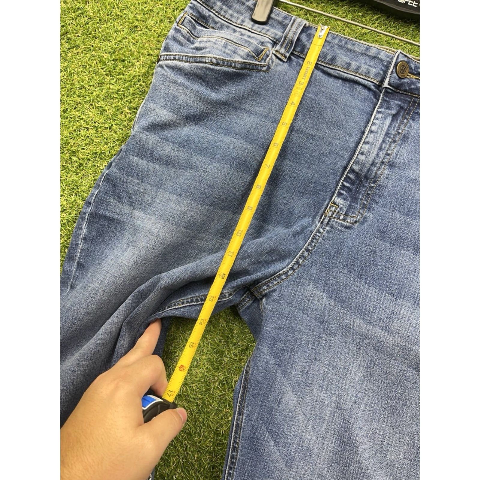 Denime LAPG Terrain Flex Jeans Mens 40x32 Slim Straight Dark Blue Denim Stretch Jeans Regular Size Blue Mens Size US 40 / EU 56 - 5 Thumbnail