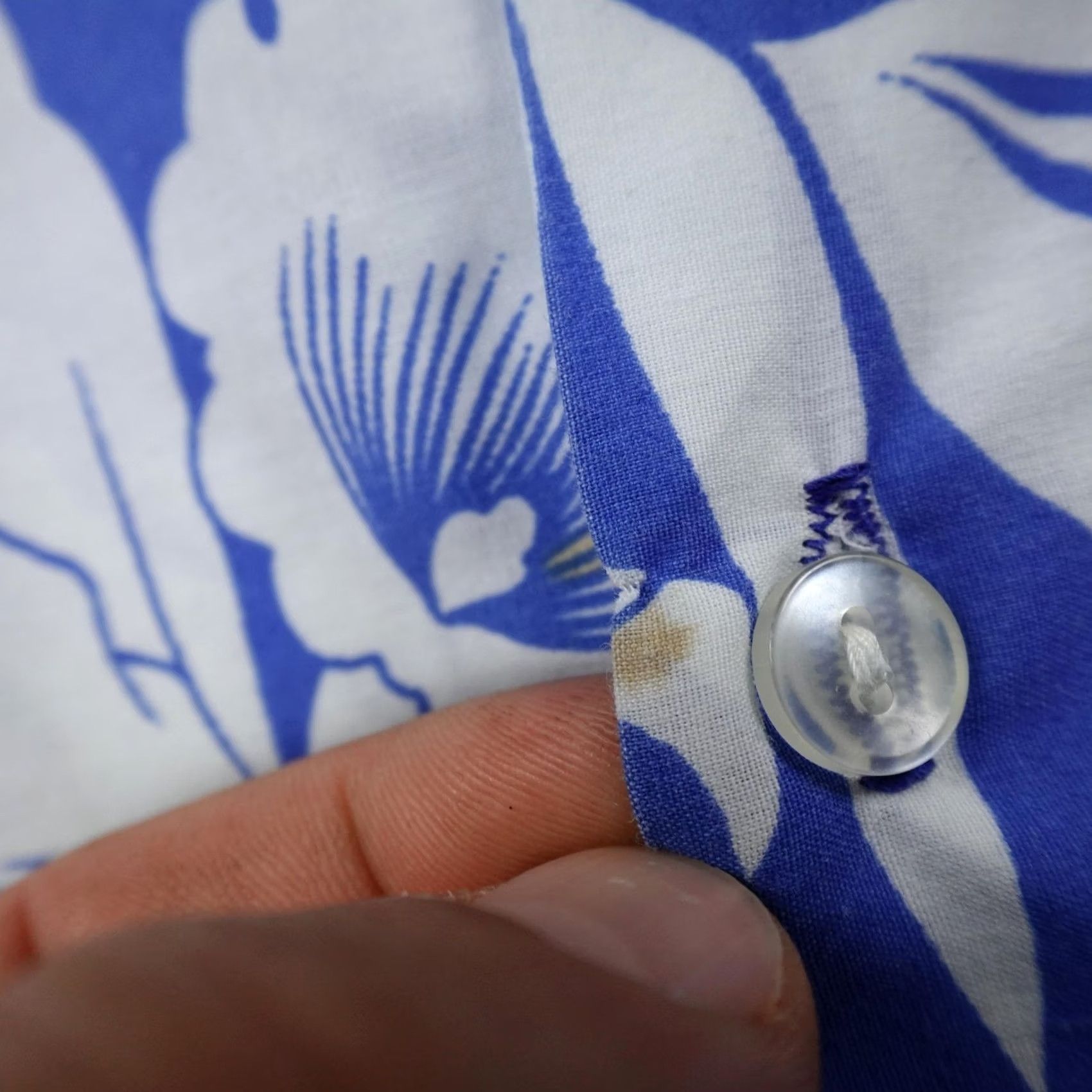 ALOHAS VINTAGE Kaikanahine Shirt Mens L Blue White Floral Hawaiian Aloha Button Up USA Size US L / EU 52-54 / 3 - 4 Thumbnail