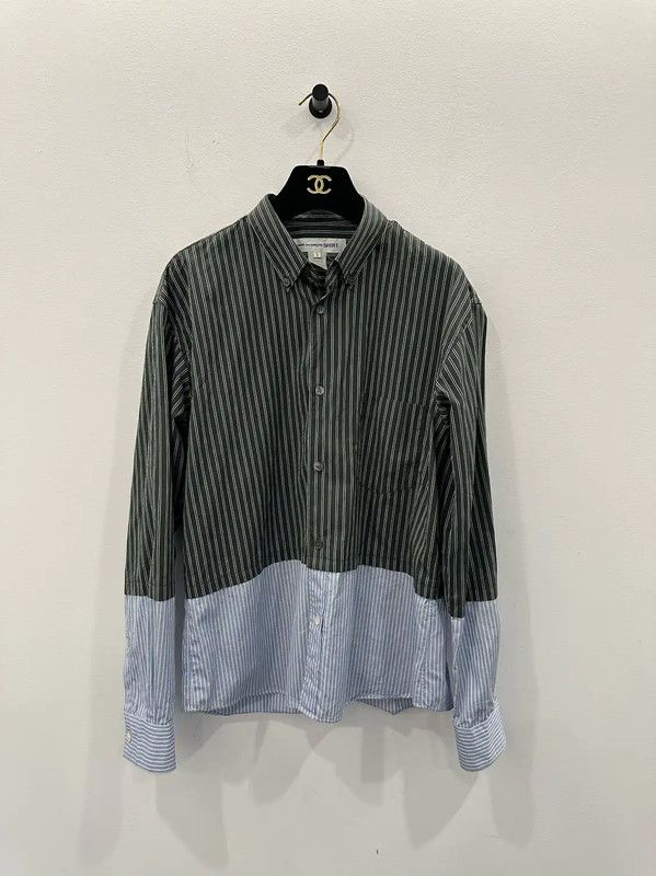 Comme des Garcons COMME des GARÇONS Green Striped Long Sleeve Shirt 0089 Size US S / EU 44-46 / 1 - 1 Thumbnail