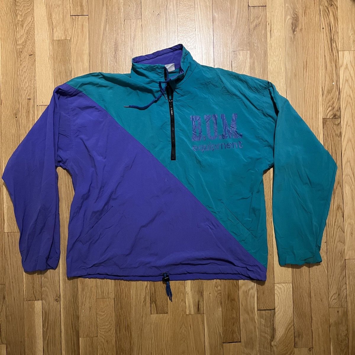 B.U.M Equipment Vintage BUM Equipment 1/4 Zip Jacket Mens XL Teal Purple Size US XL / EU 56 / 4 - 1 Thumbnail