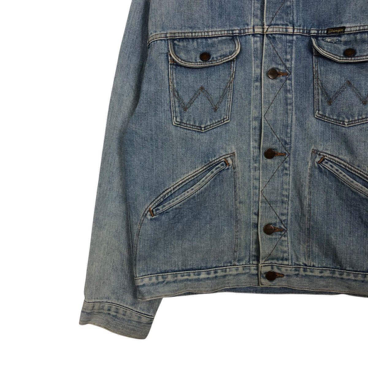 Wrangler 🔥14OZ BROKEN DENIM TRUCKER BIKER DENIM JACKET WRANGLER Size US M / EU 48-50 / 2 - 5 Thumbnail