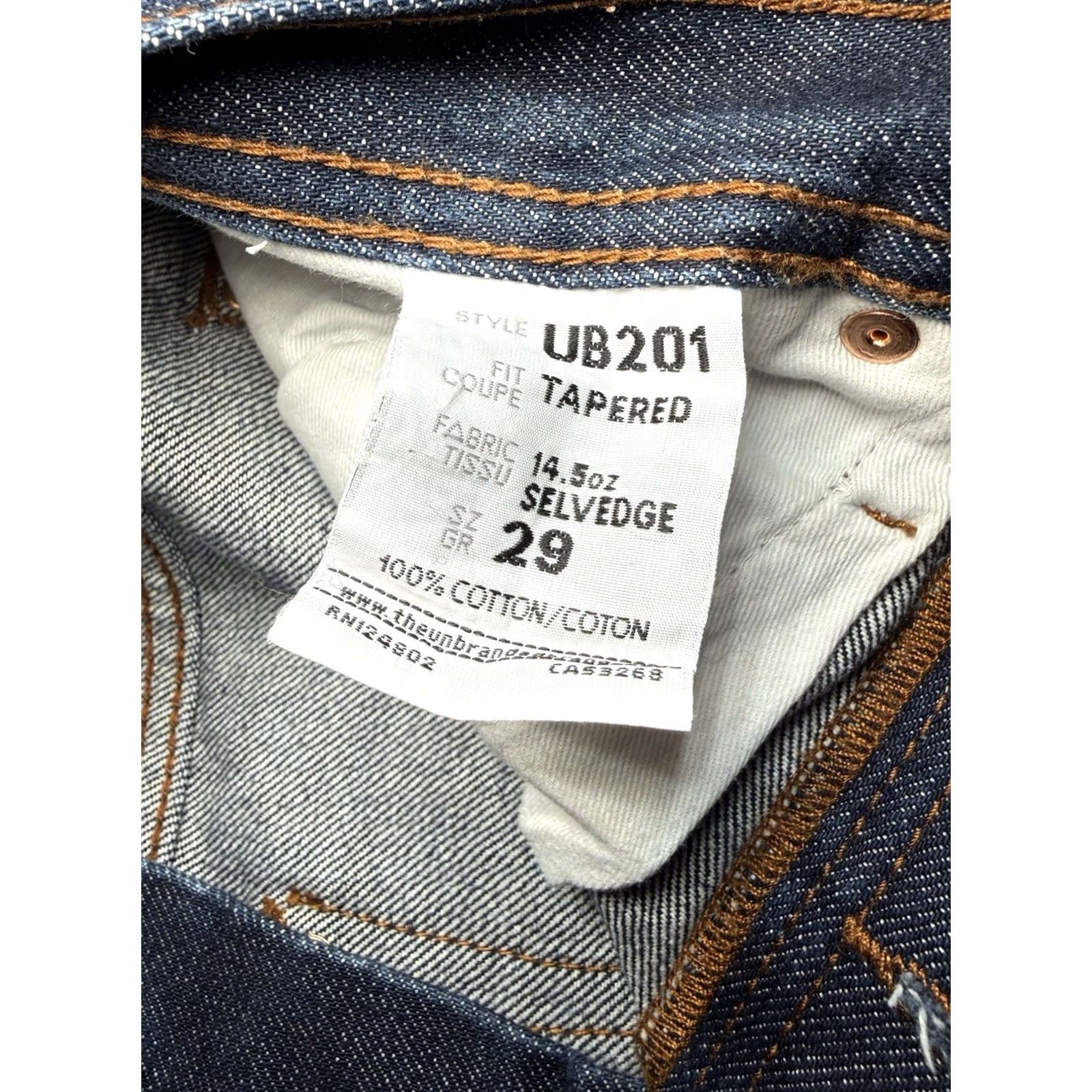 The Unbranded Brand VINTAGE Unbranded Brand Jeans Mens 31x29 UB201 Tapered Selvedge Denim Worn In Faded Mens Jeans Slim 31 Blue Size US 31 - 7 Thumbnail