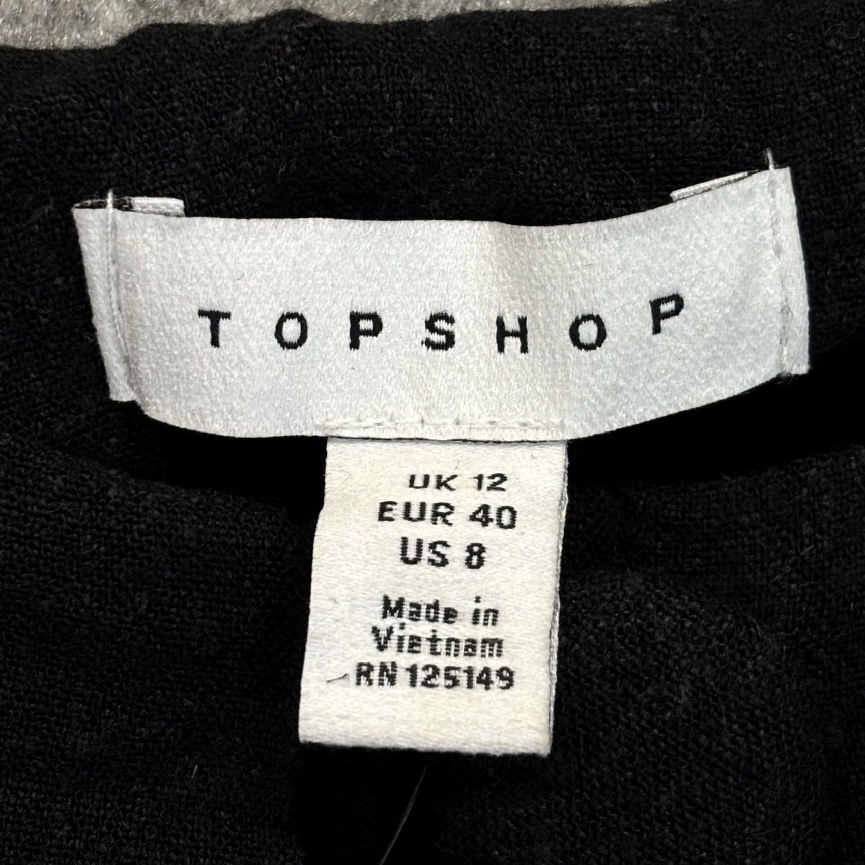 Topshop Topshop Romper Black Button Front Linen Blend Sleeveless Playsuit UK12 / 12 Women Regular Summer Spring Autumn Casual Party/Cocktail Travel Womens Size 34" / US 12 / IT 48 - 4 Thumbnail