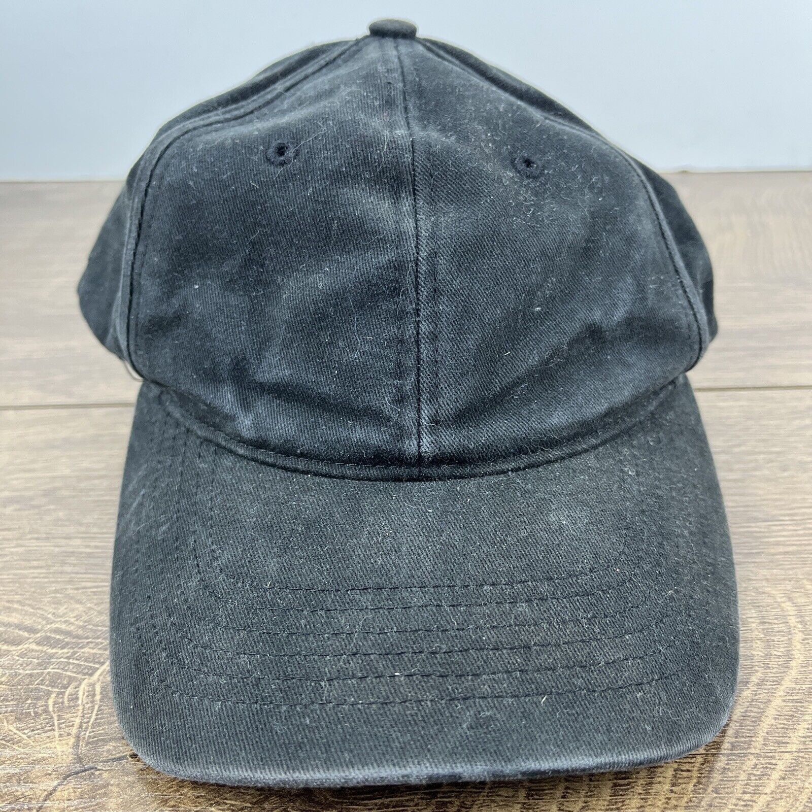 Other Plain Black Hat Adjustable Adult Size Hat Black Cap Size ONE SIZE - 3 Thumbnail
