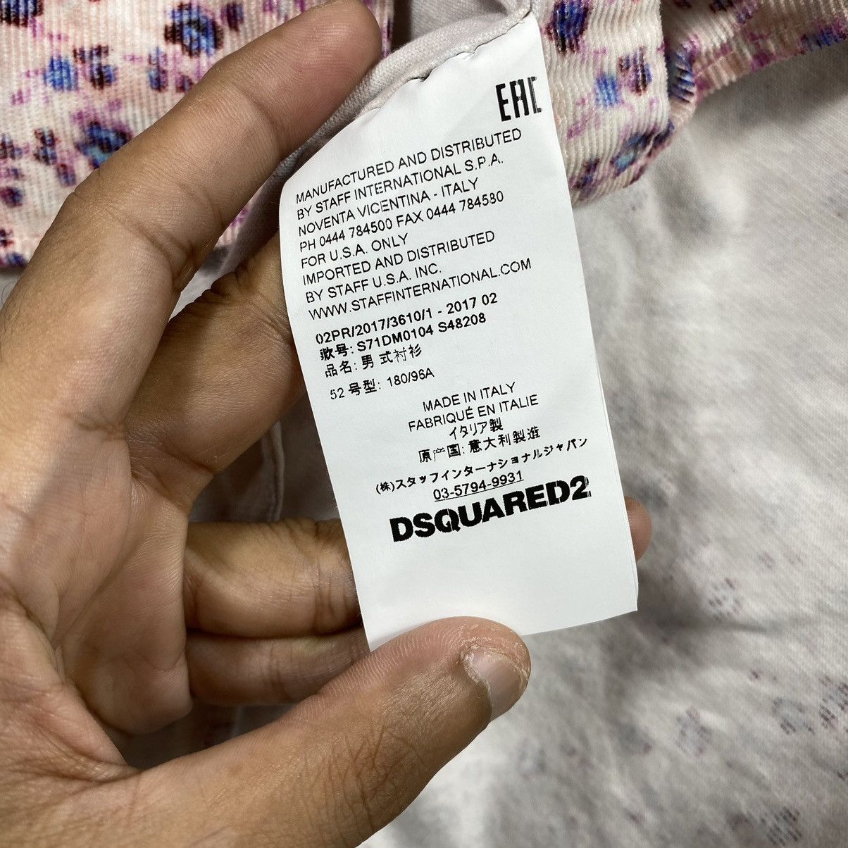 Dsquared2 A/W 2017 DSQUARED2 FLOWER FLORAL PATTERN WESTERN LONG SHIRT Size US L / EU 52-54 / 3 - 13 Thumbnail